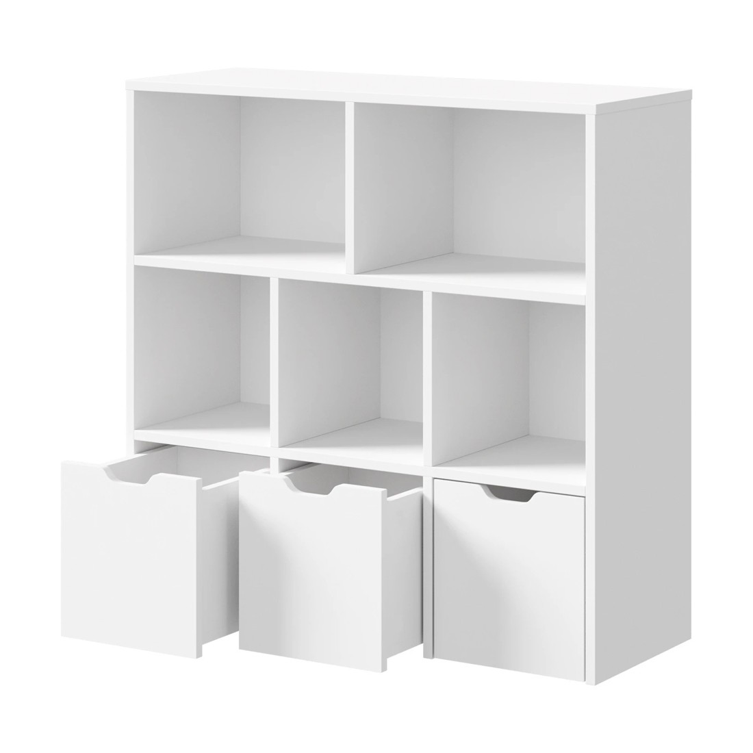 1 Oikiture Kids Bookcase Toy Organiser Cabinet With Removable Box Storage
 - White, 1 of 10
