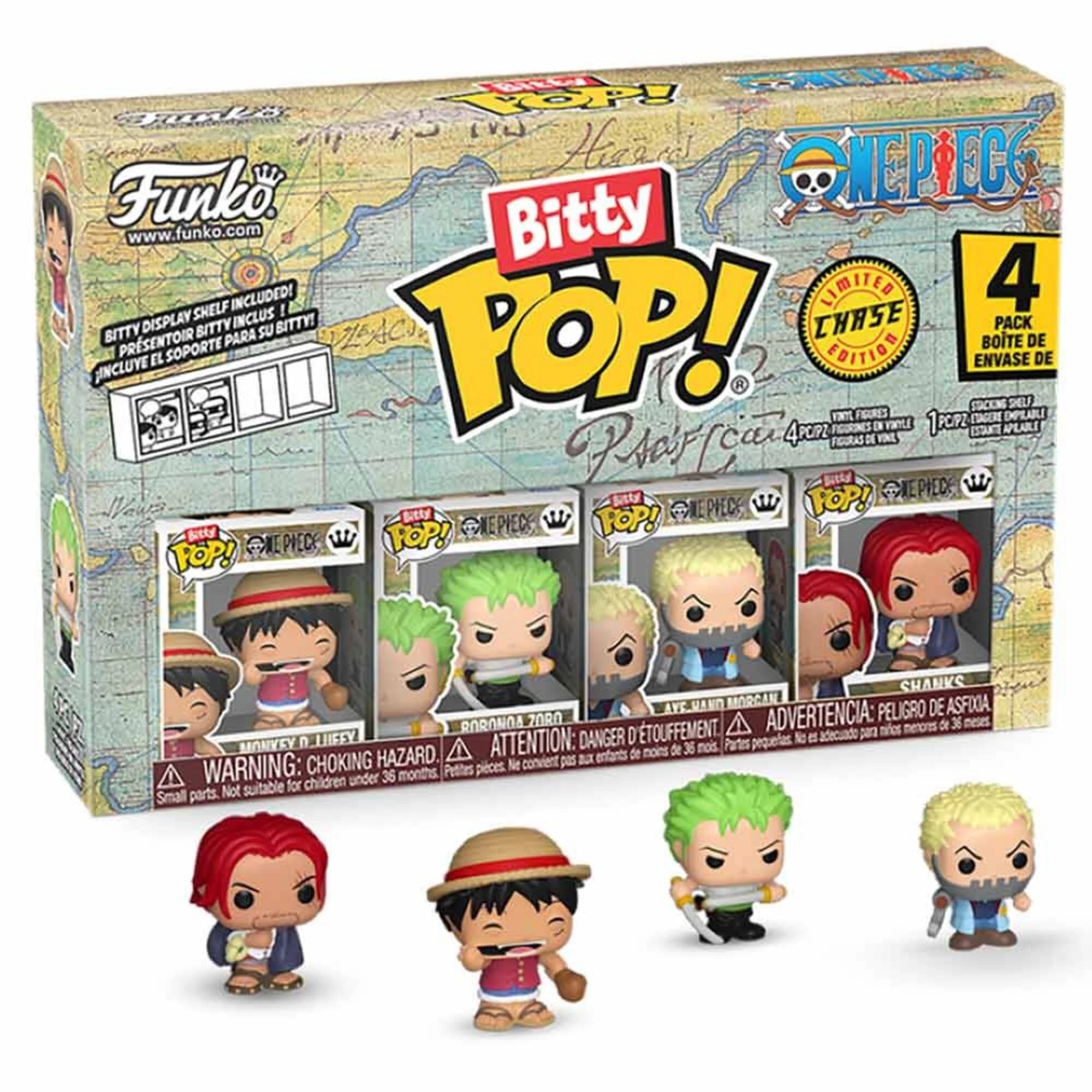 1 One Piece - Luffy Bitty Pop! Vinyl Figure 4-Pack, 1 of 3