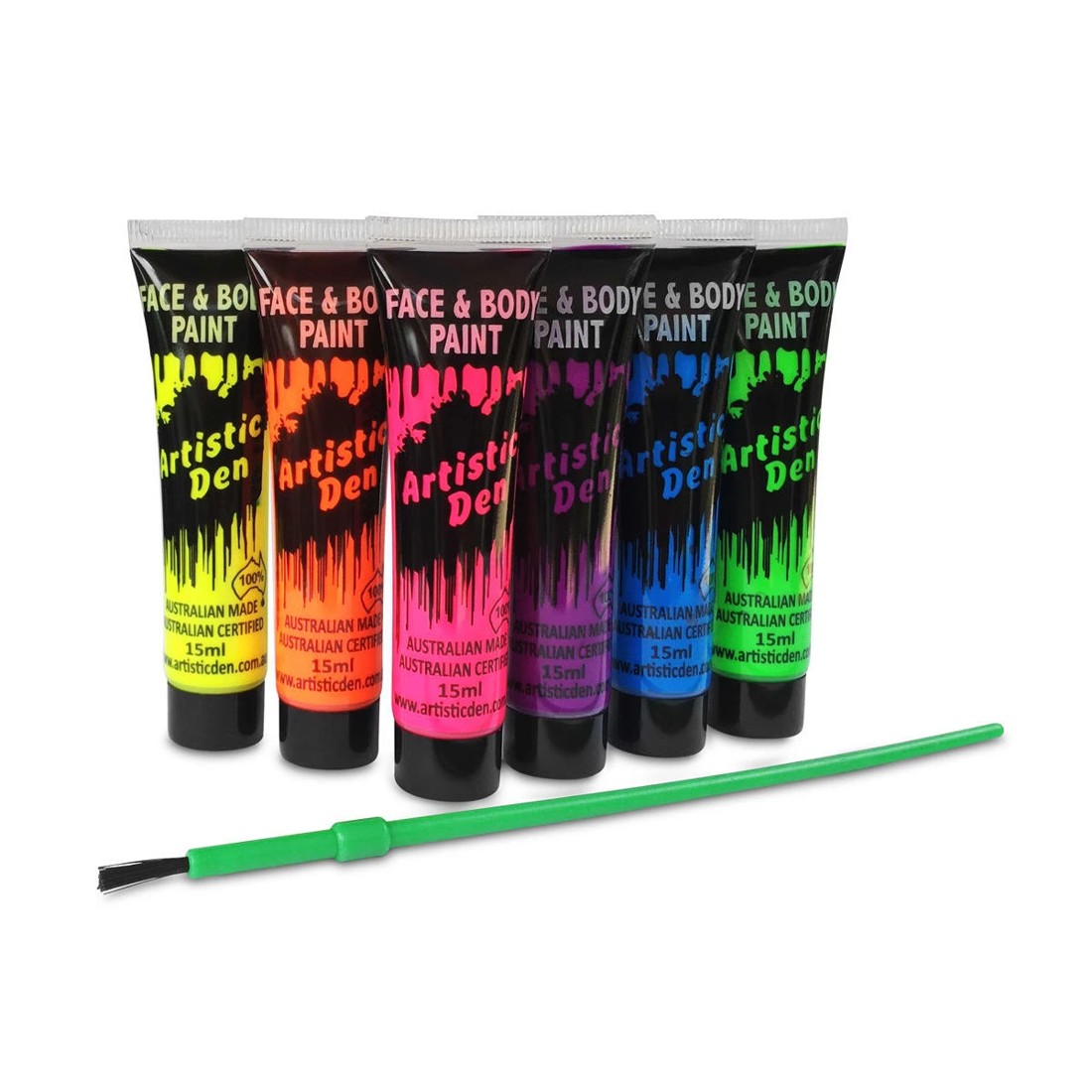 1 6 Pack Neon Face and Body Paints, 1 of 2