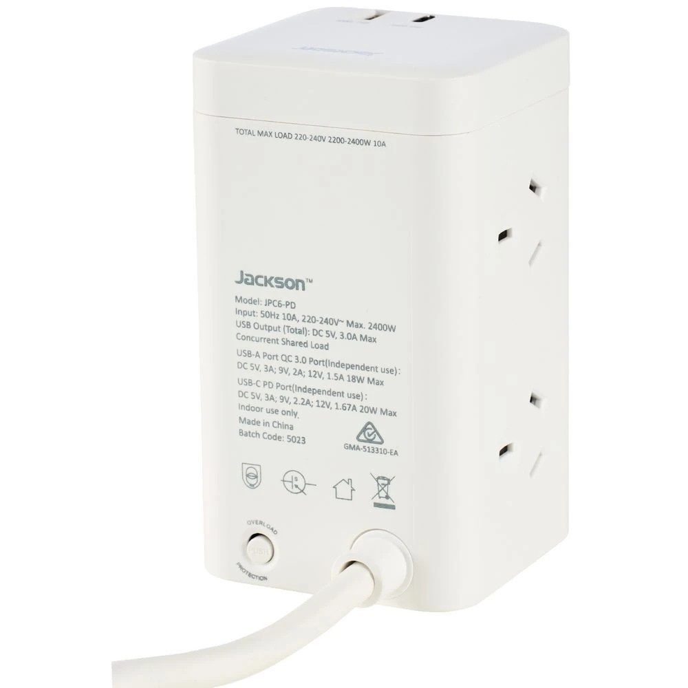 3 Jackson 6 Outlet Power Block with 2x USB, 3 of 5