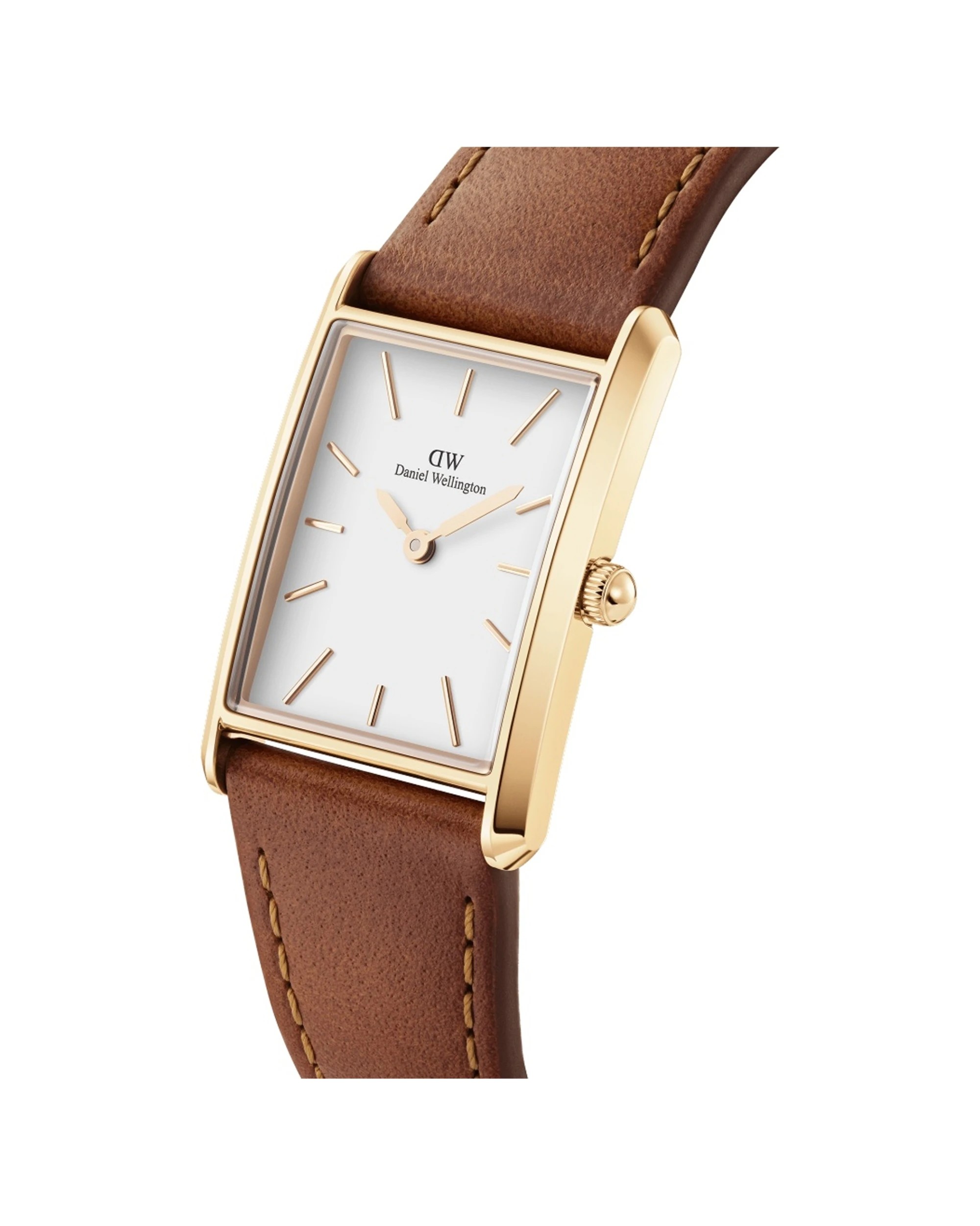 3 Daniel Wellington Bound Watch 32x22mm Durham Gold Crocodile Pattern Leather White Dial, 3 of 5