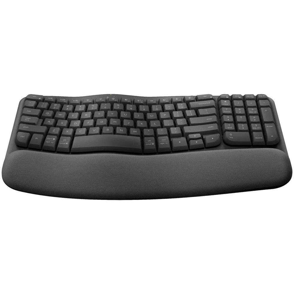 3 Logitech Wave Keys Wireless Ergonomic Keyboard Graphite, 3 of 9