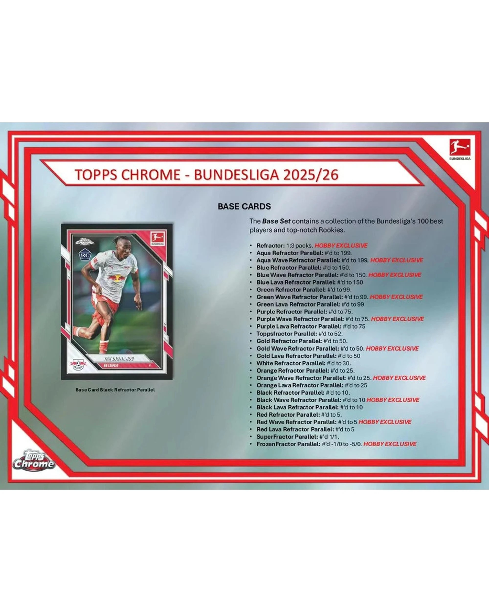 7 Topps 2025/2026 Chrome Bundesliga Soccer Hobby Pack, 7 of 8