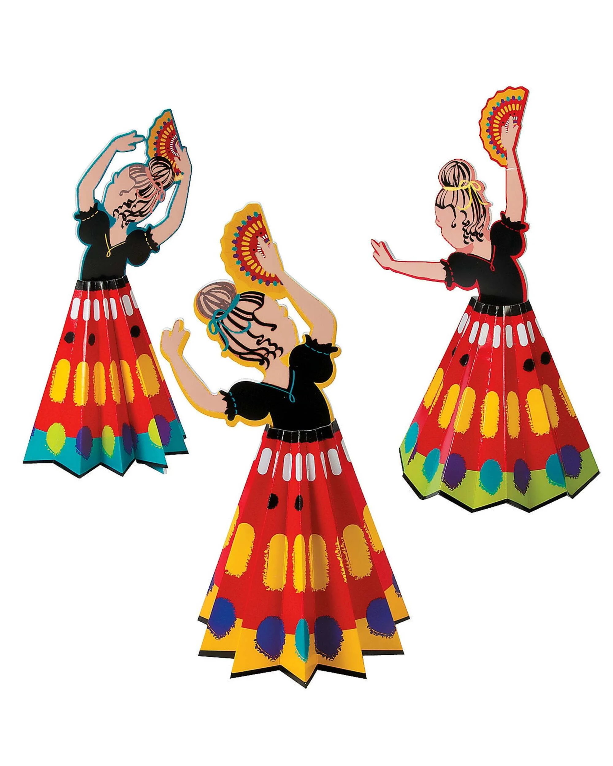 1 Fun Express Fiesta Senorita Centrepieces Pack of 3 - Multi, 1 of 1