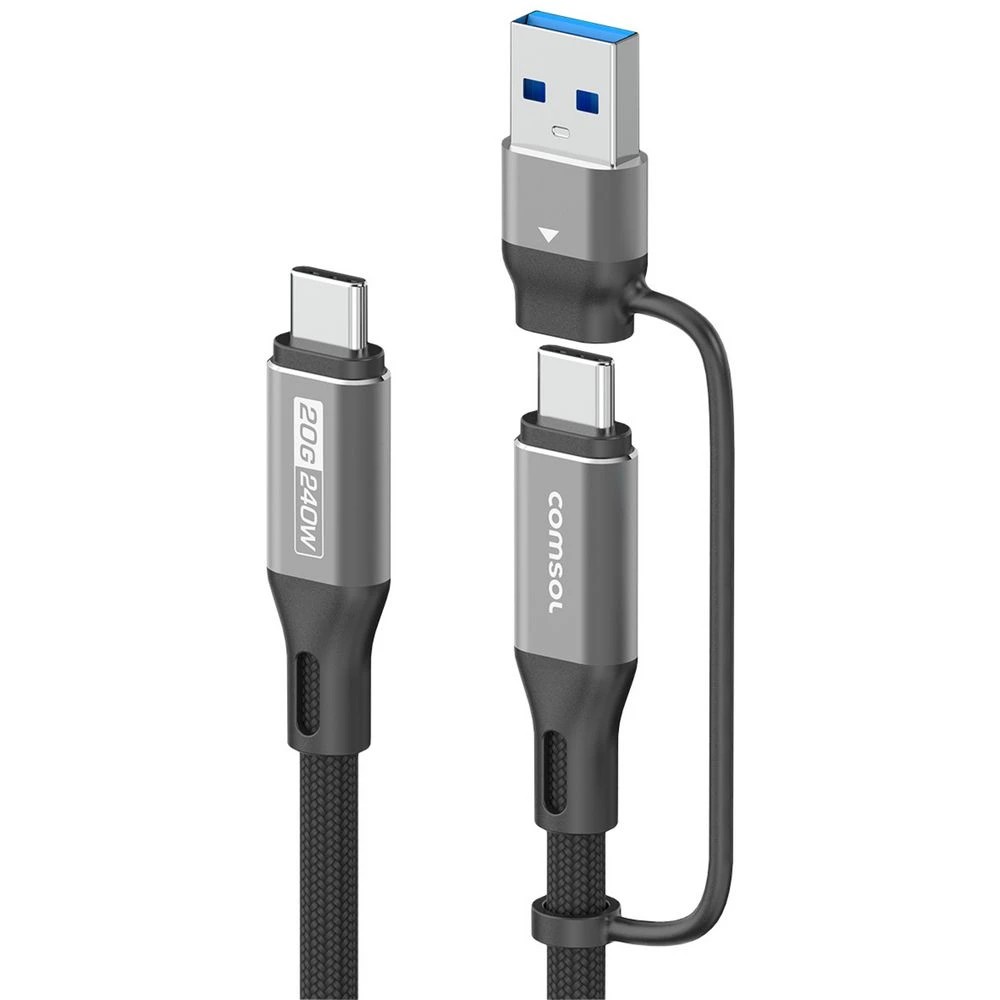 4 Comsol 2-in-1 4K USB-C/A to USB-C Cable 1m, 4 of 4