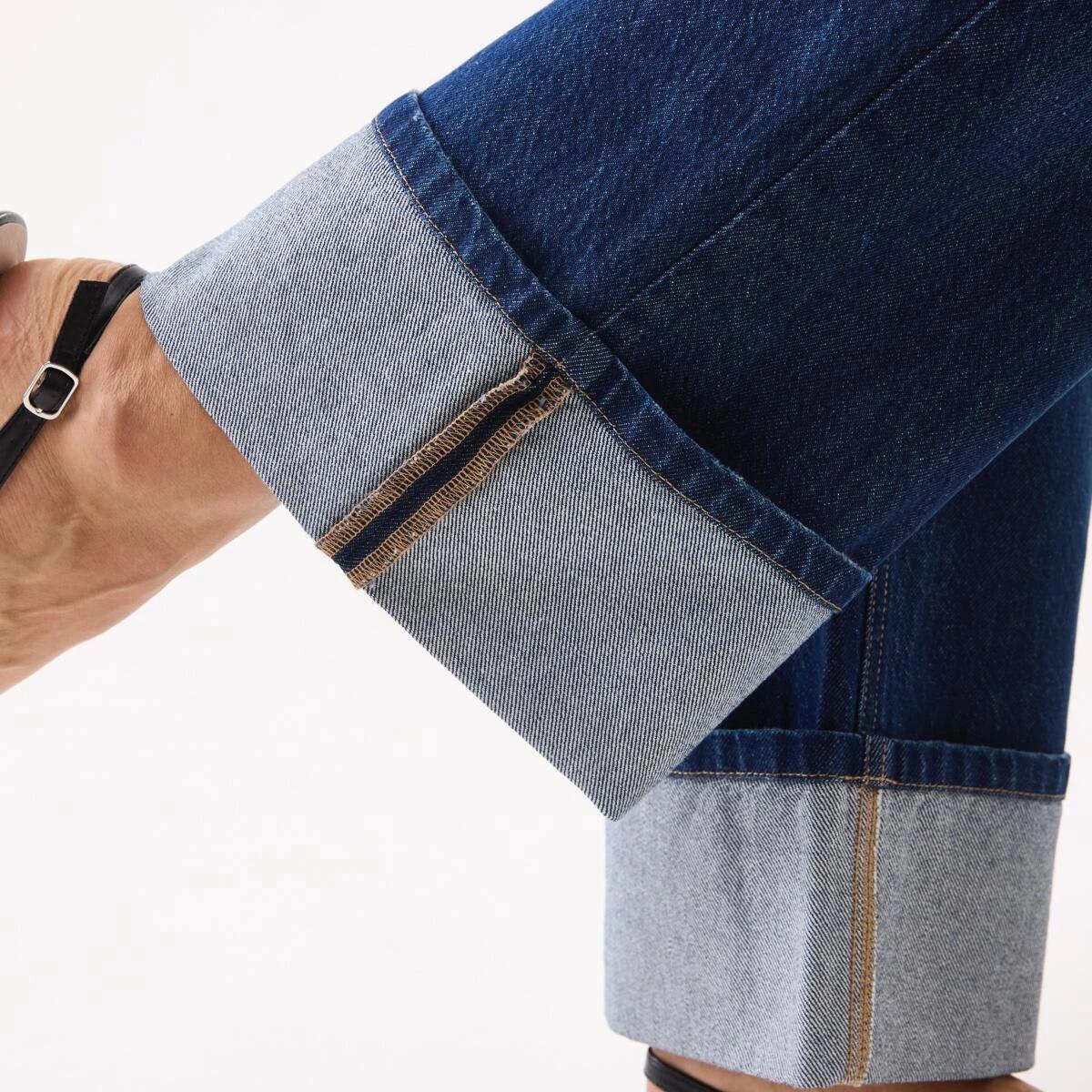 5 Cuffed Hem Jeans Dark Wash, 5 of 7