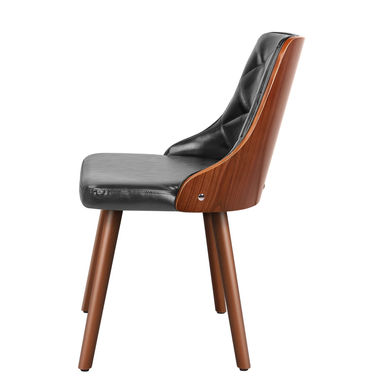 9 Alfordson 2x Dining Chairs Wooden Kitchen Chair Padded Tufted PU Leather - Grey, 9 of 10