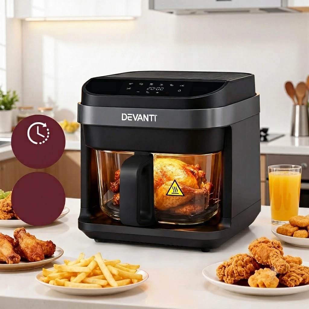 5 Devanti Air Fryer 5.5L Touch Control Electric Cooker 1200W - Multi, 5 of 7