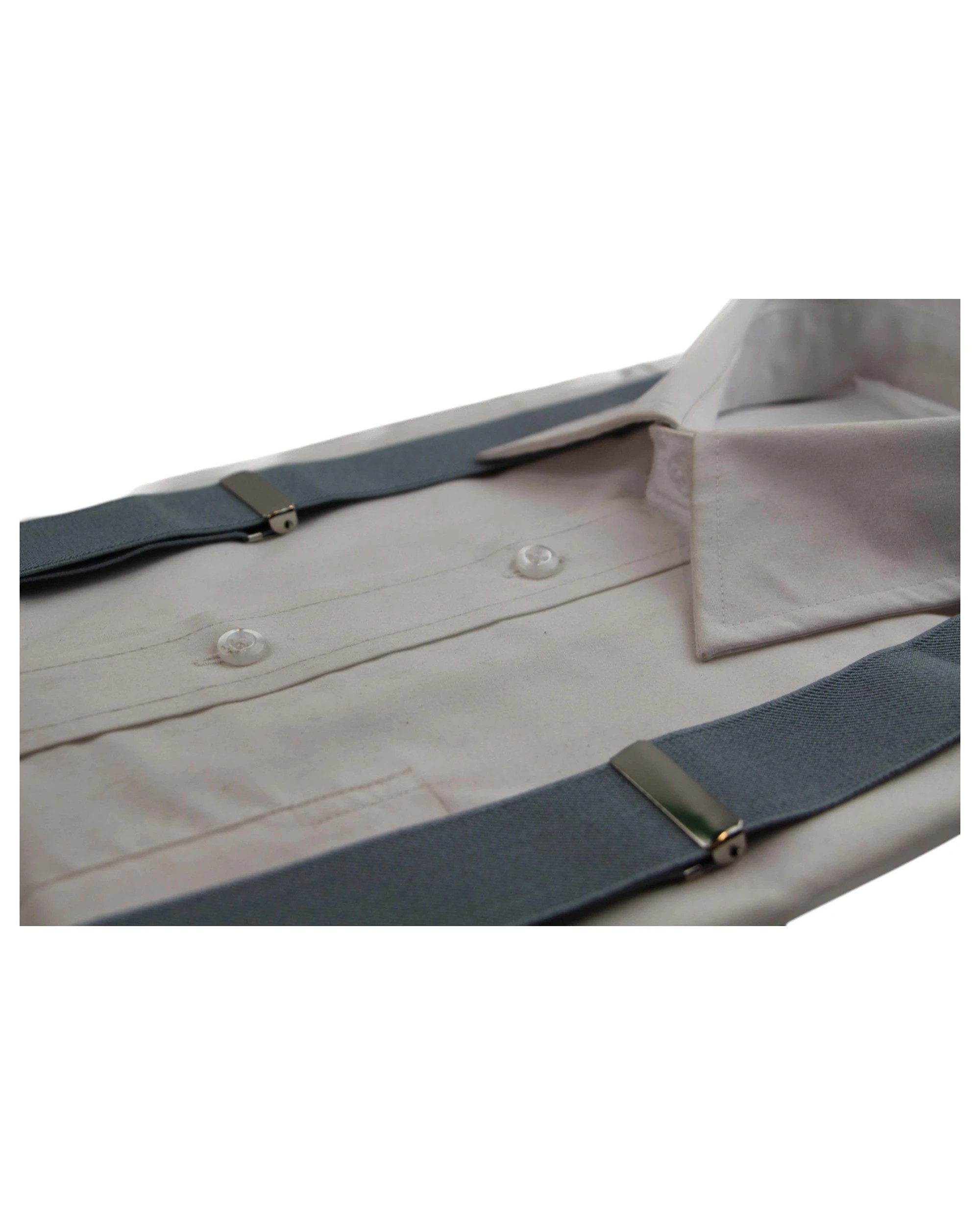 2 Zasel Mens Adjustable Wide Heavy Duty 100cm Suspenders - Grey - Grey, 2 of 4