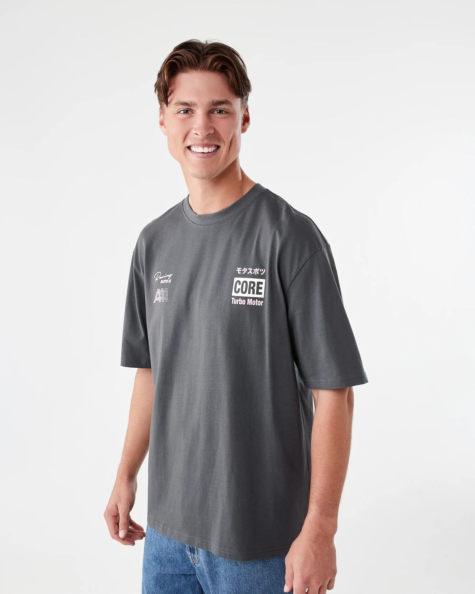 2 Oversized Print T-shirt Gry Auto, 2 of 8