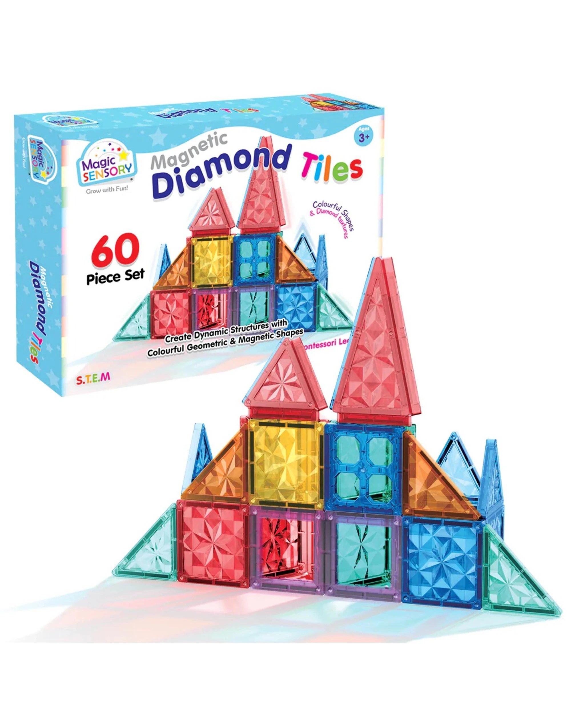 1 Magic Sensory Magnetic Diamond Tiles 60 Piece Set, 1 of 10