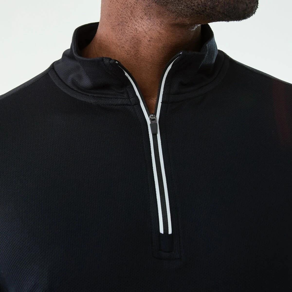 5 Active Mens 1/4 Zip Training Long Sleeve Top Black 1, 5 of 5