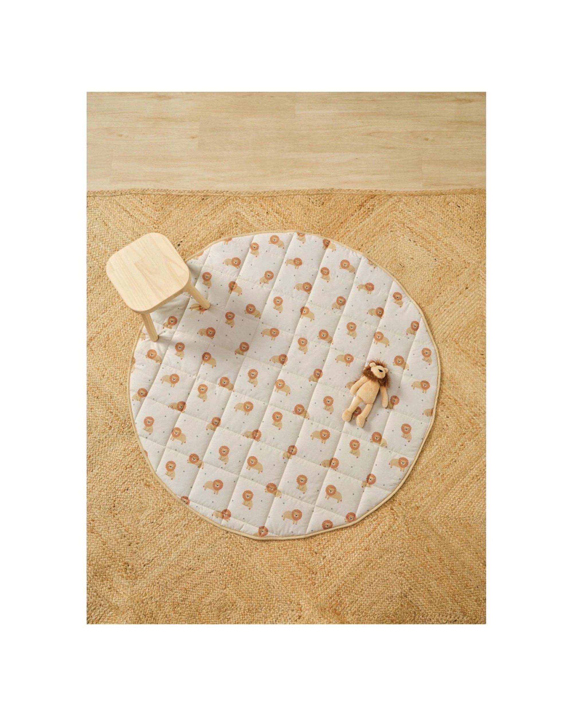 4 Linen House Kids Cat Nap Play Mat Quilted Soft Padded Nursery Baby Floor Mat - White, 4 of 7