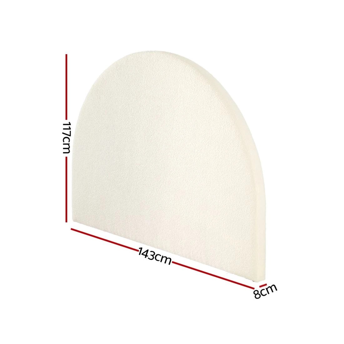 2 Artiss Bed Head Headboard Bed Frame Double Boucle - White, 2 of 4