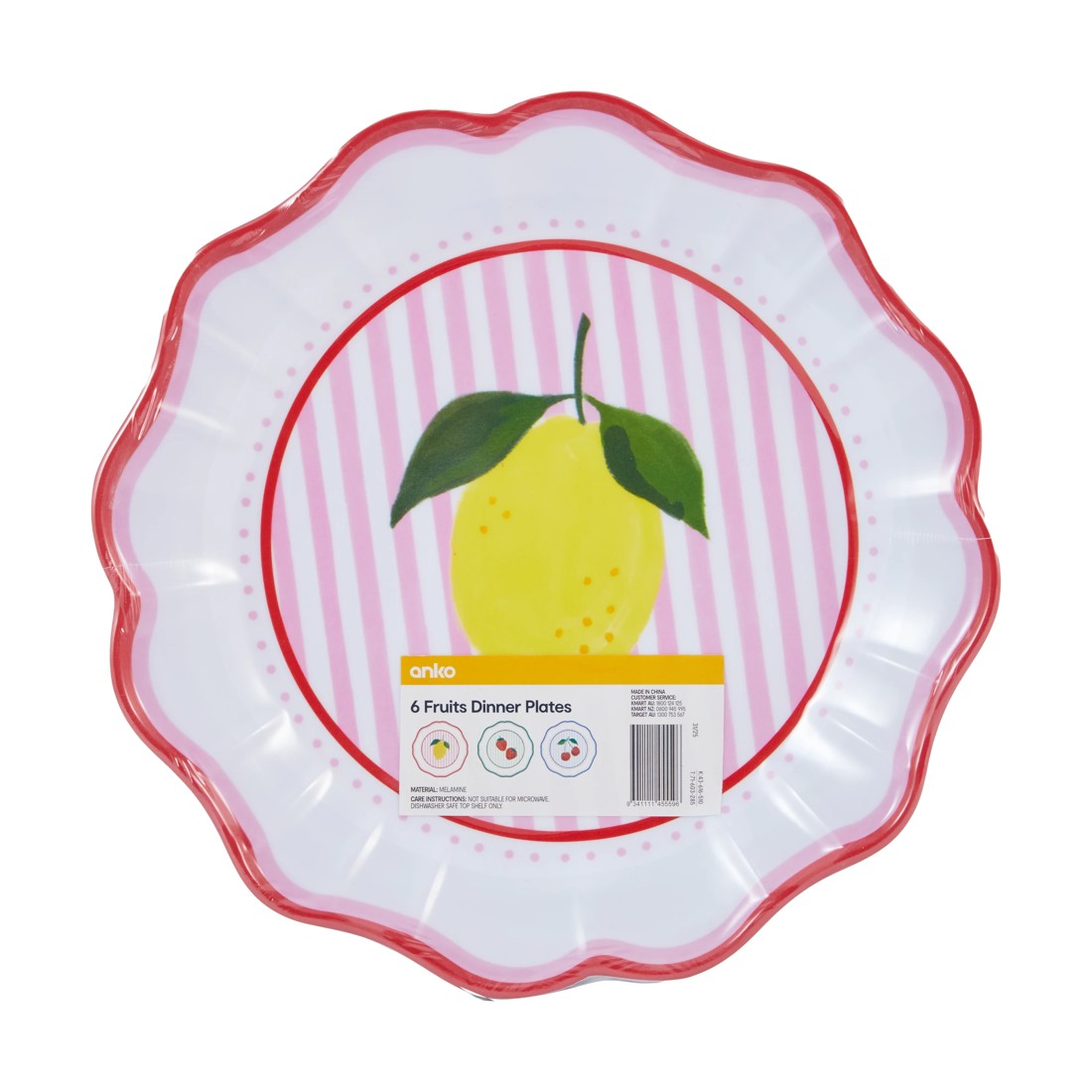 7 6 Pack Fruits Dinner Plates, 7 of 7