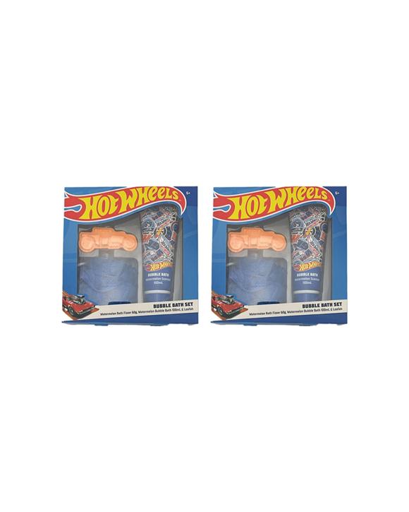 Hot Wheels 2PK Bubble Bath Fizzer and Loofah Kids Toiletry Set - Multi