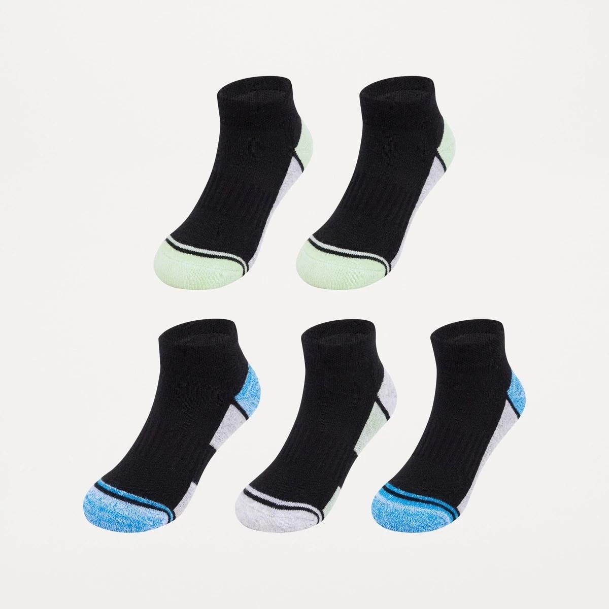 1 5 Pack Active Kids Low Cut Socks GREEN, BLUE, 1 of 3