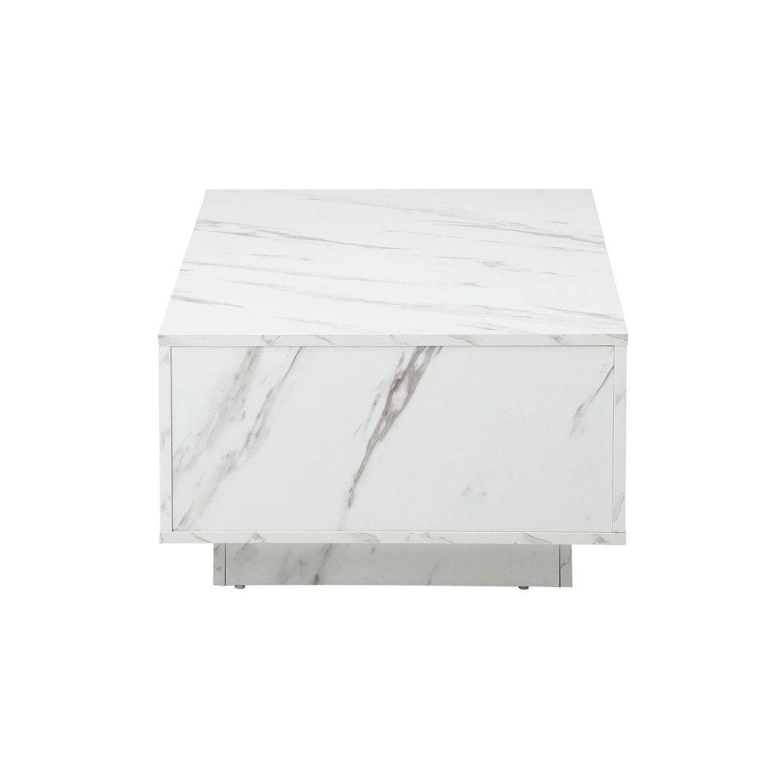 8 Oikiture Coffee Table Side Tables Sofa Cafe Desk Marble Effect Wooden
 - White, 8 of 10