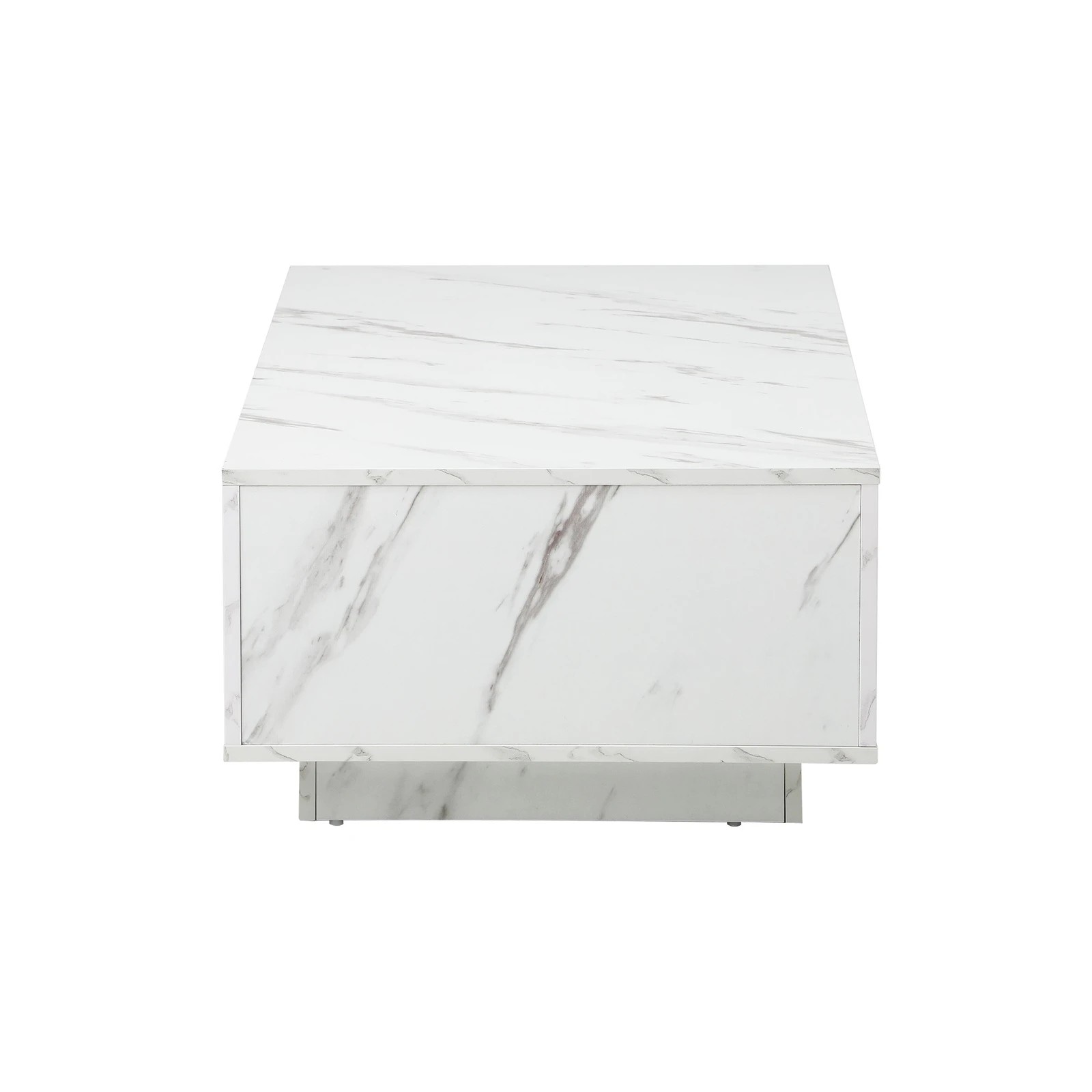 8 Oikiture Coffee Table Side Tables Sofa Cafe Desk Marble Effect Wooden
 - White, 8 of 10