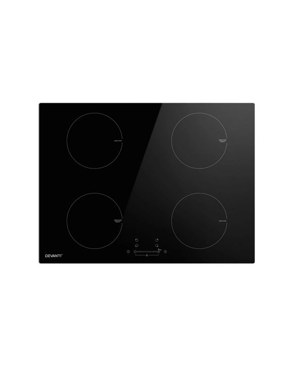 Devanti Electric Induction Cooktop 70cm Ceramic 4 Zones Stove Cook Top Hot Plate - Black