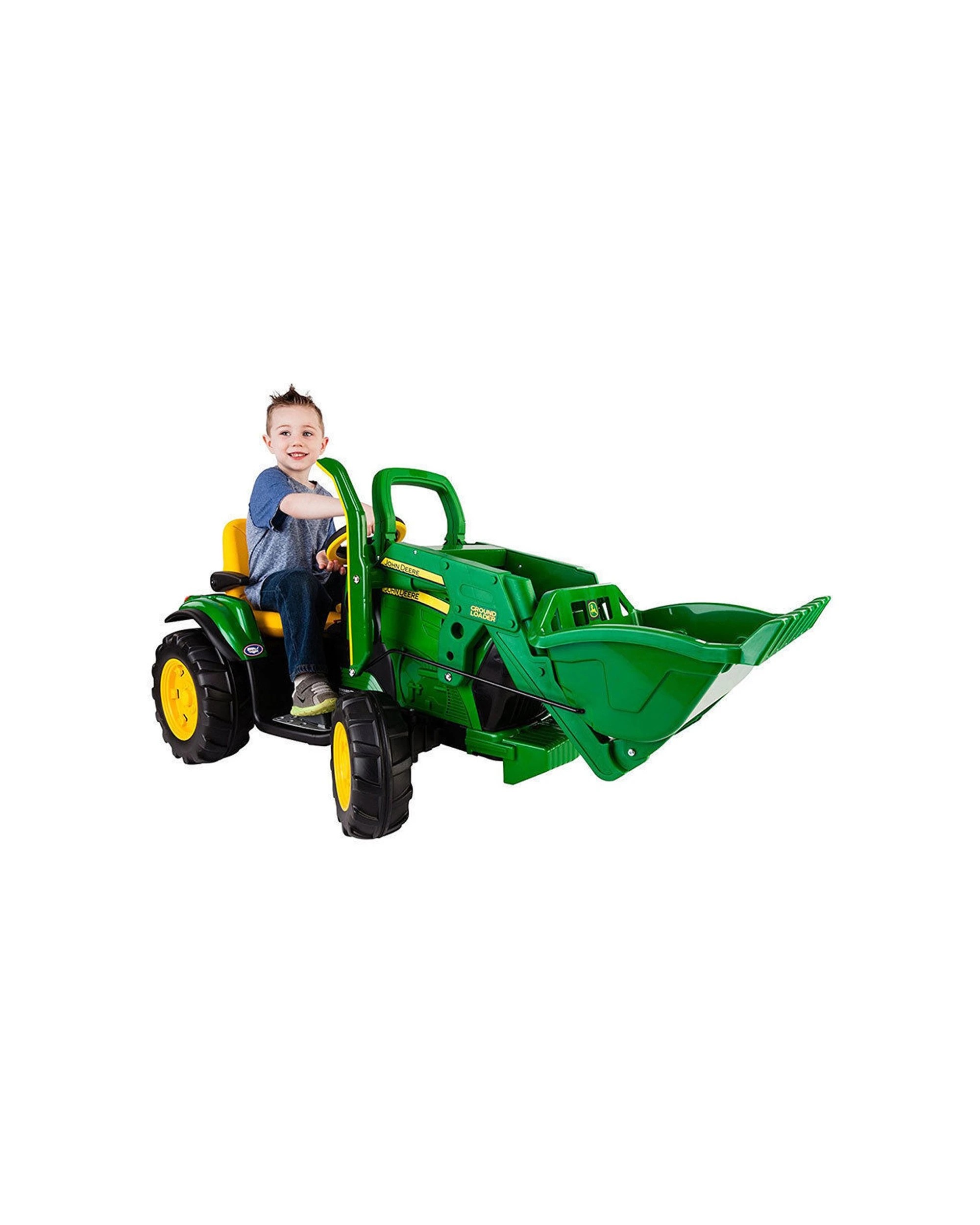 3 John Deere Electric Ride-On Tractor With Working Front Loader And Adjustable Seat - Green, 3 of 7