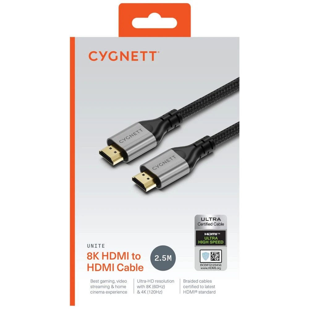 4 Cygnett 8K HDMI to HDMI Cable 2.5m Black, 4 of 4