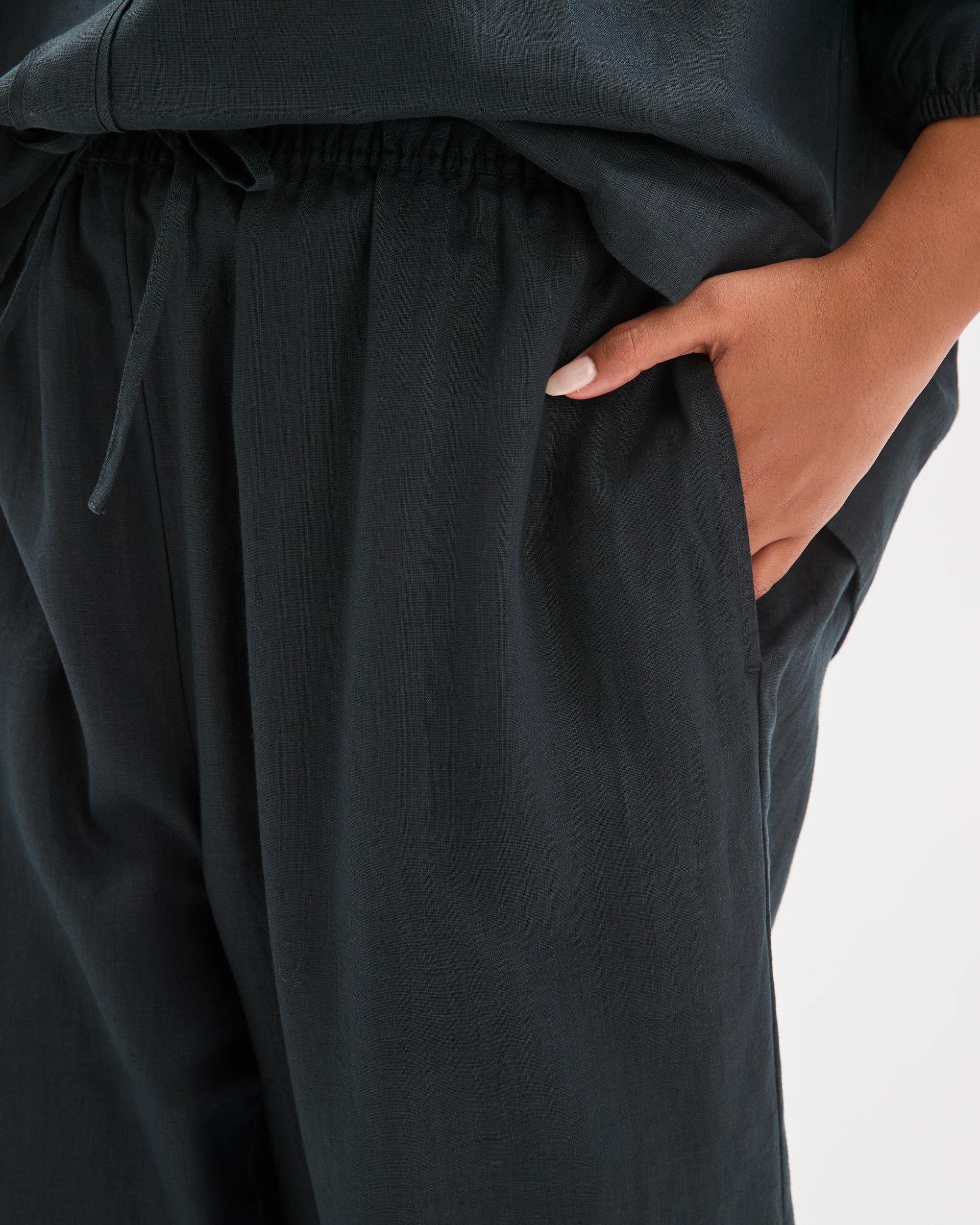 5 Target Curve Plus Size European Linen Wide Leg Pants BLACK FNA, 5 of 6