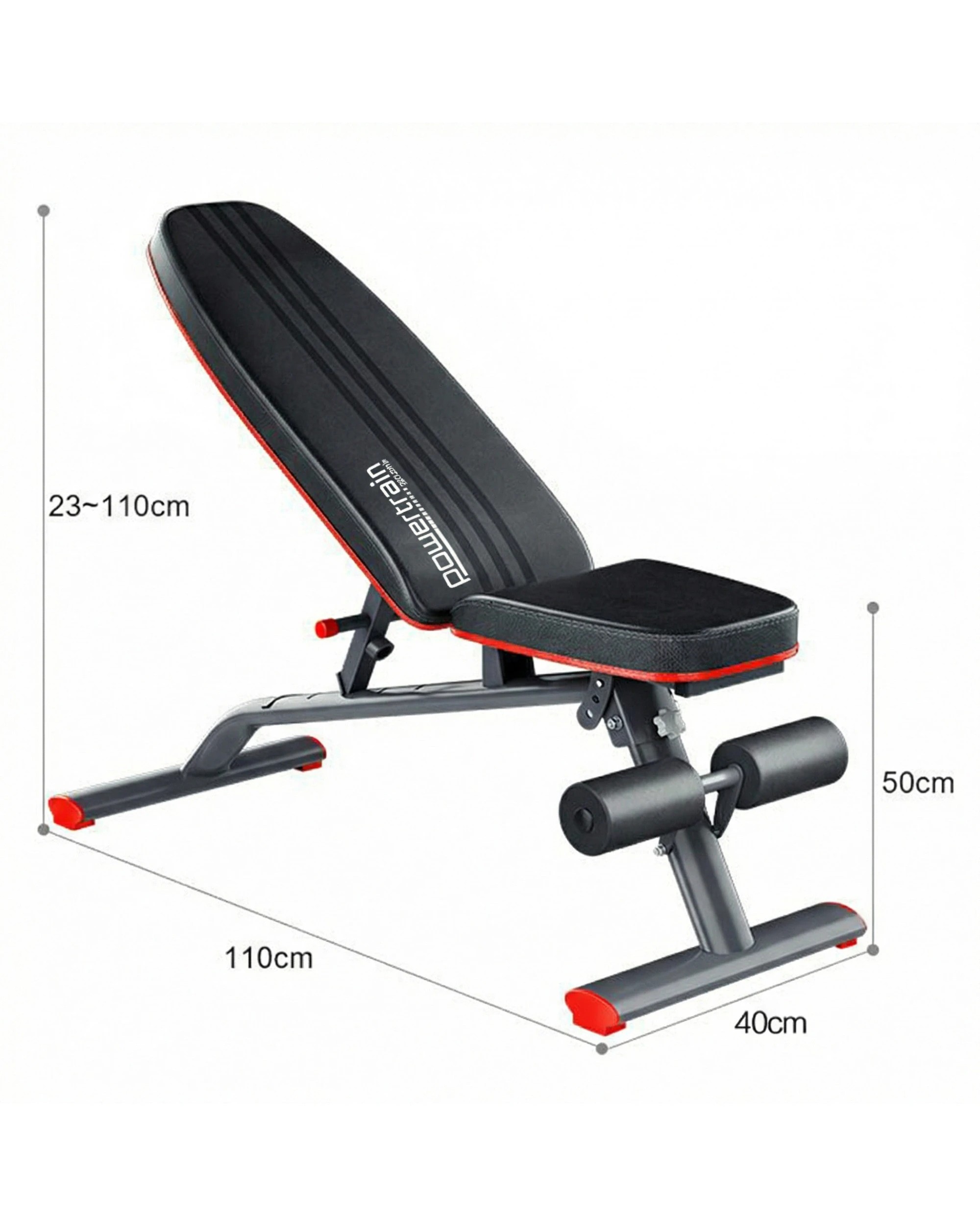 5 Powertrain 80KG Adjustable Dumbbell Set and Stand with FID Weight Bench - Black, 5 of 10
