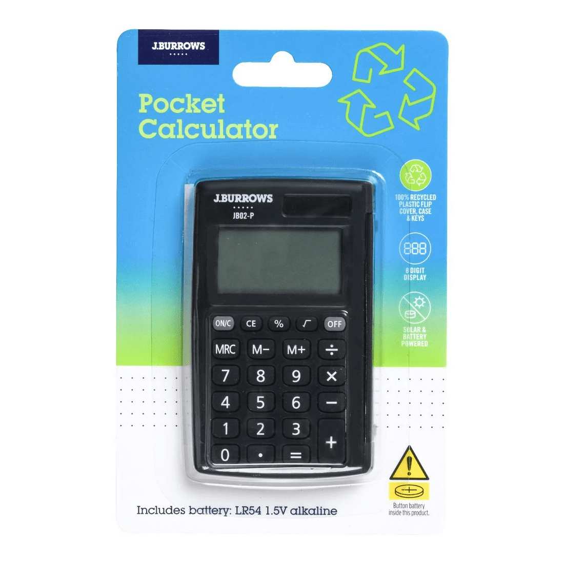 4 J.Burrows Pocket 8 Digit Calculator Black, 4 of 5