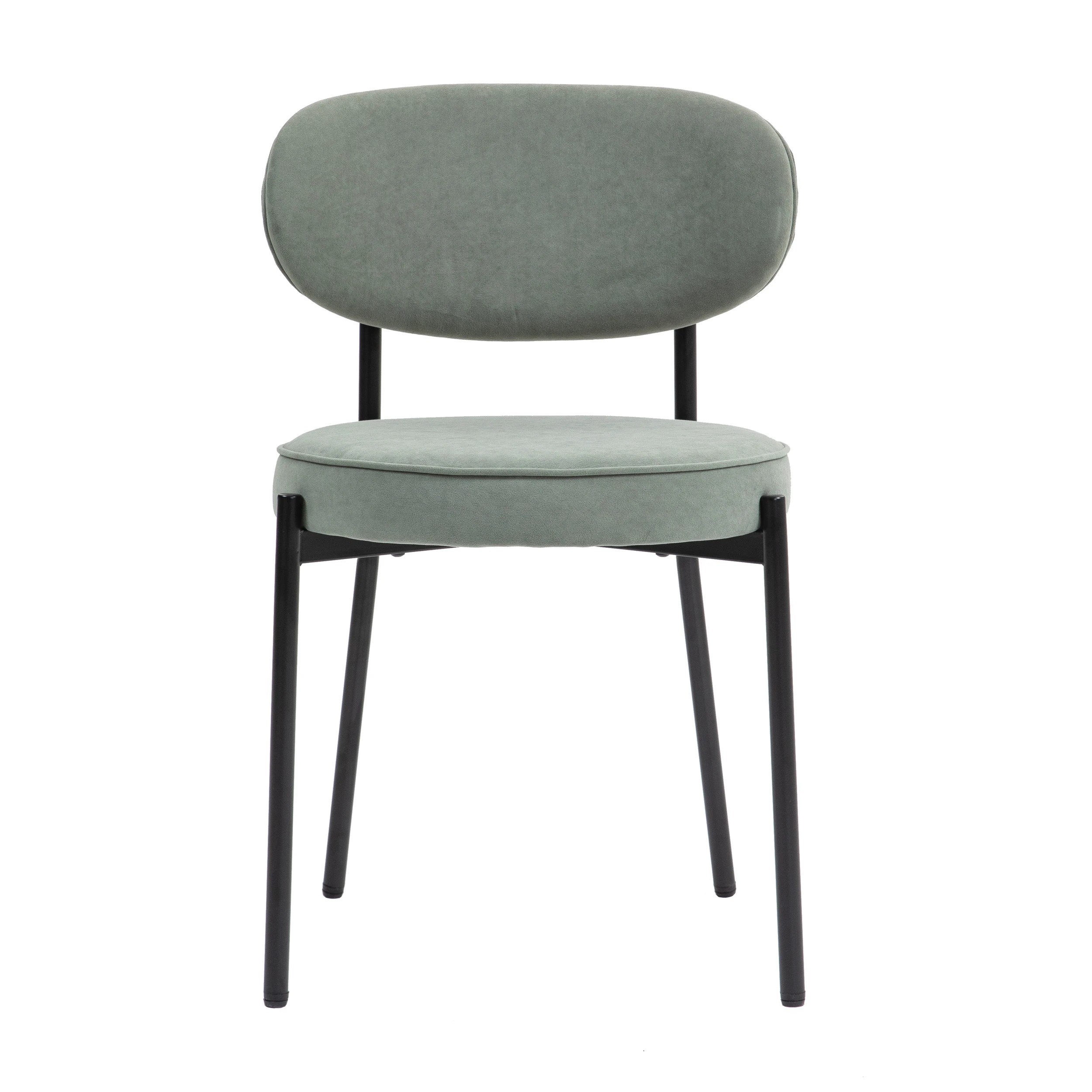 7 IHOMDEC Round Dining Chair Metal Frame and Legs Set of 2 - Green - Green, 7 of 10