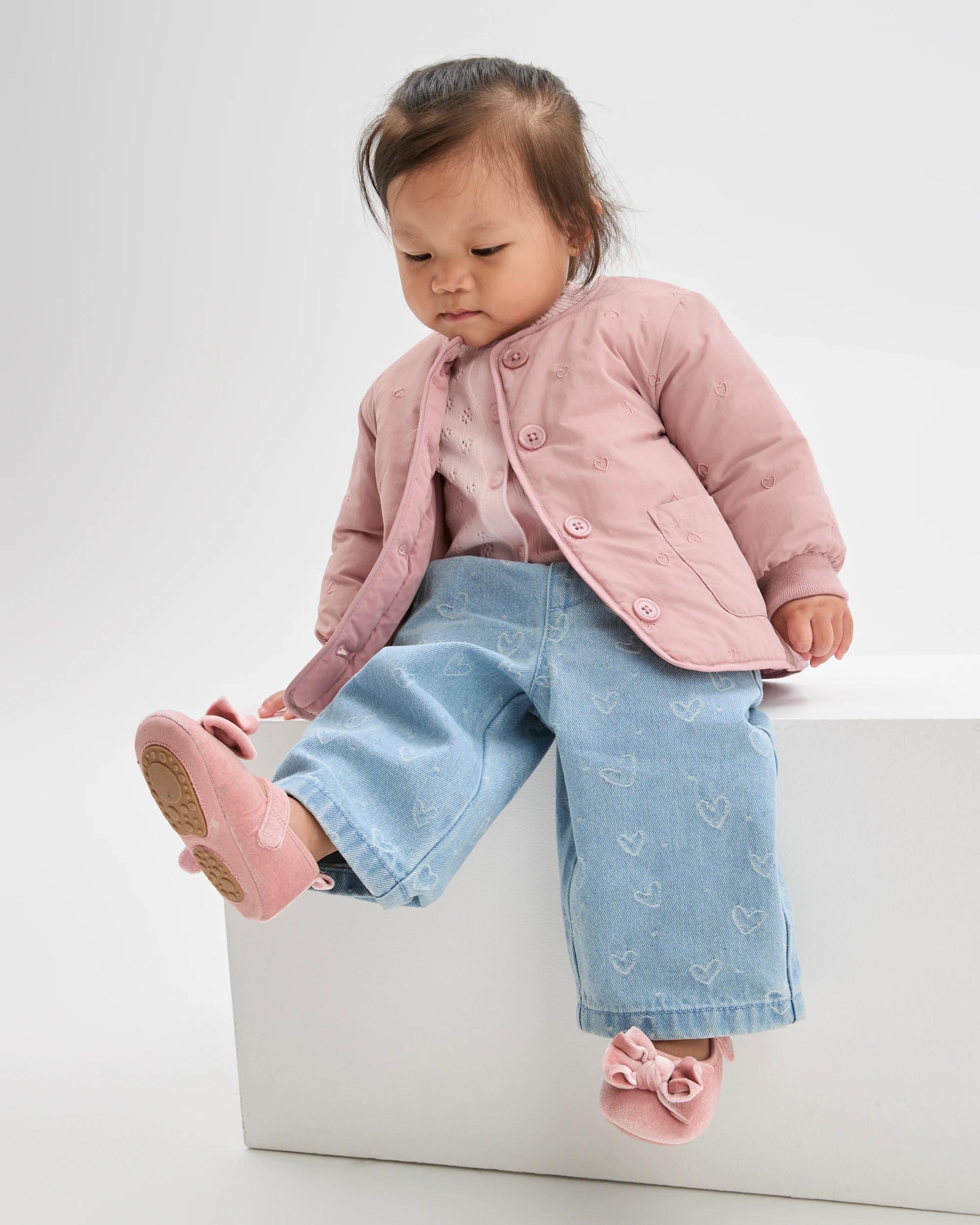 2 Target Baby Long Sleeve Embroidered Jacket DUSTY PINK, 2 of 6