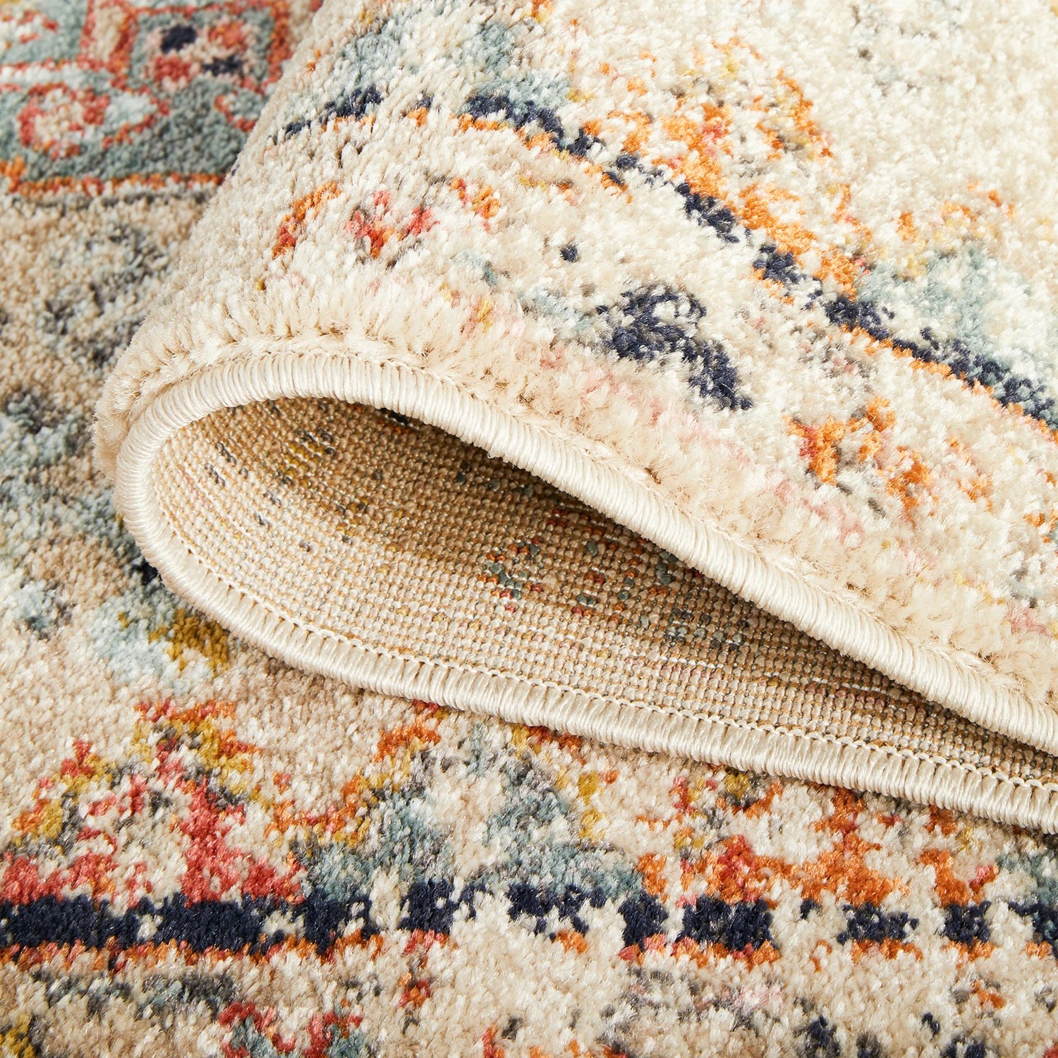 9 Common Ground Rugs Eterna 854 300x80cm Runner - Medium Pet Friendly Rug - Blue - Beige, 9 of 9