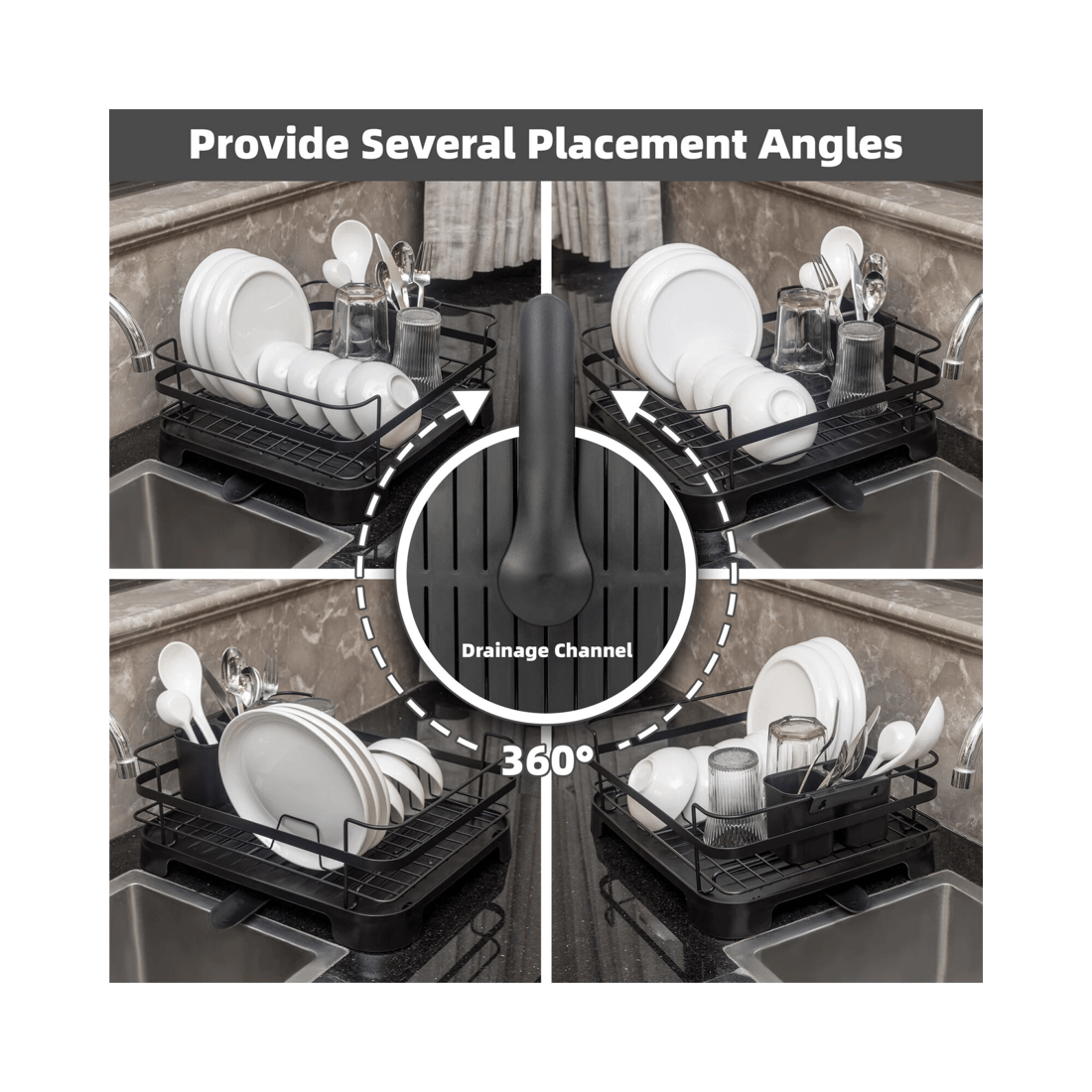 5 Hacienda Steel Frame Dish Drying Rack Durable Steel Frame, Removable Utensil Holder, Compact Size For Small Kitchens, 5 of 6