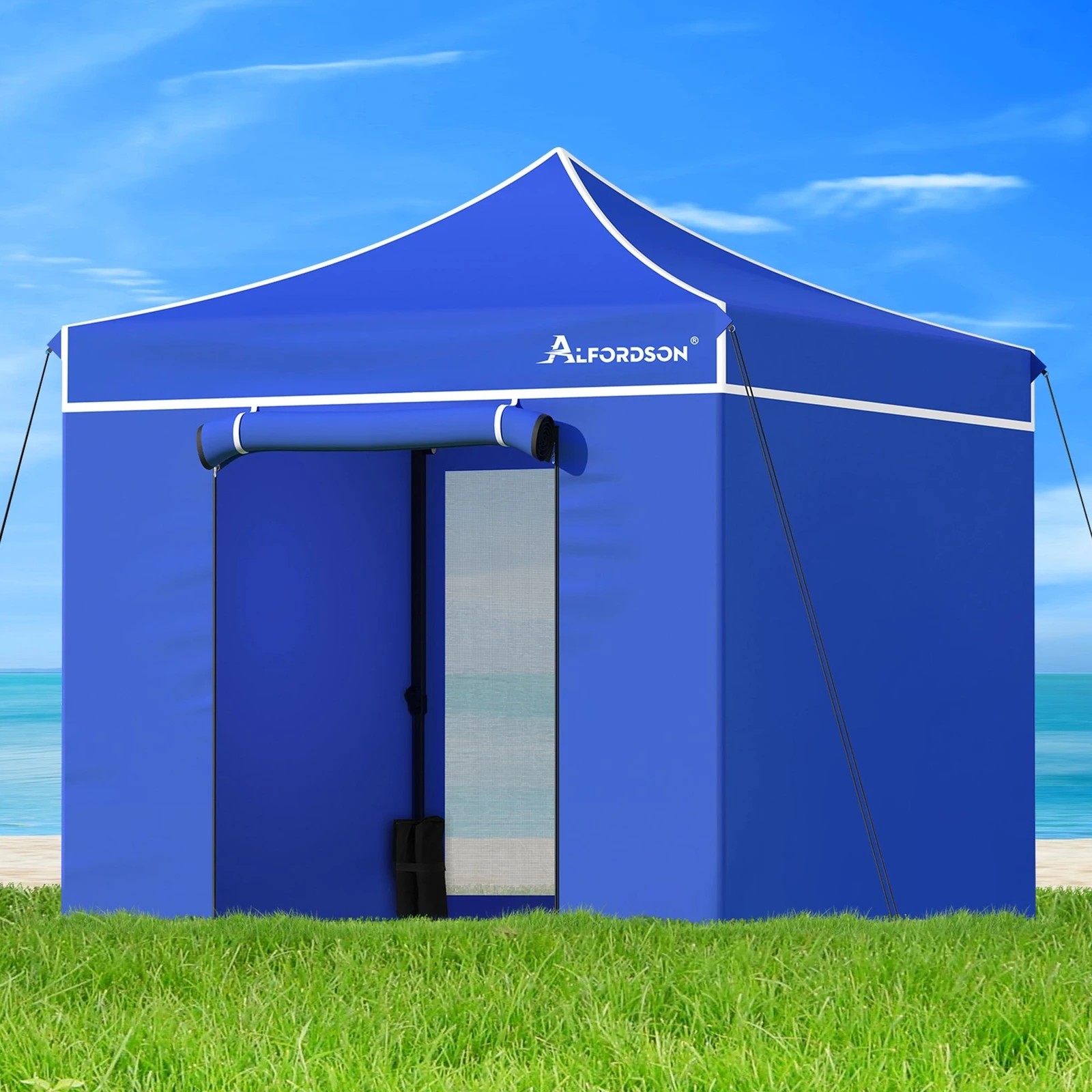 2 Alfordson Pop Up Marquee Side Wall Portable 3x3m Gazebo - Blue, 2 of 10