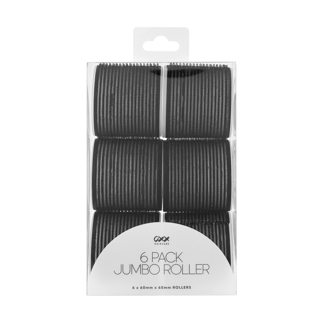 1 OXX Haircare 6 Pack Jumbo Rollers - Black, 1 of 4