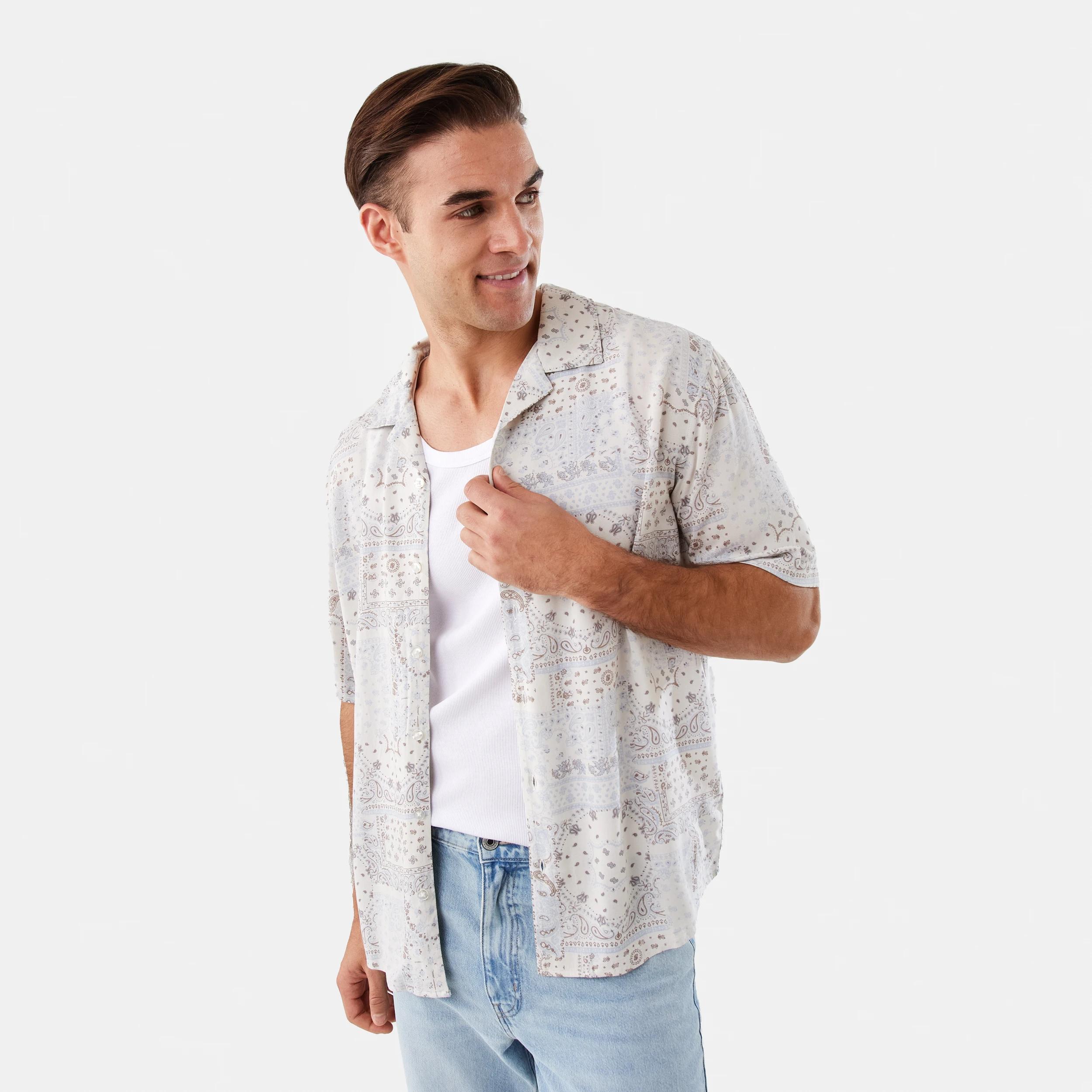1 Short Sleeve Resort Print Shirt Bandana, 1 of 10