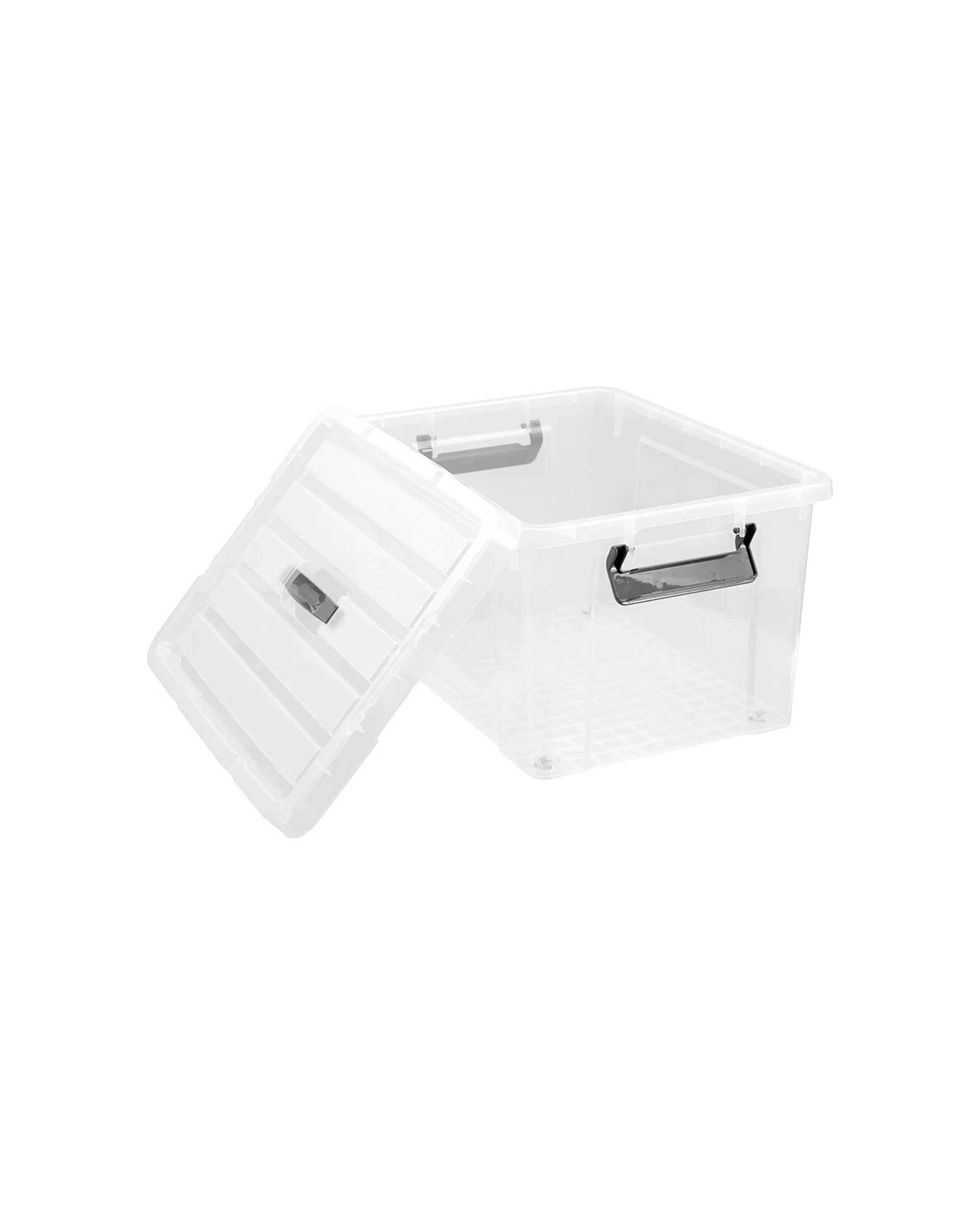 4 BOXSWEDEN Dura 51cm 43L Carry Box With Wheels Lid Wheeled Storage - White, 4 of 5