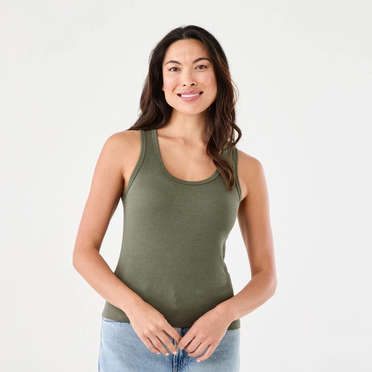 1 Sleeveless Rib Tank OLIVE LEAF, 1 of 5