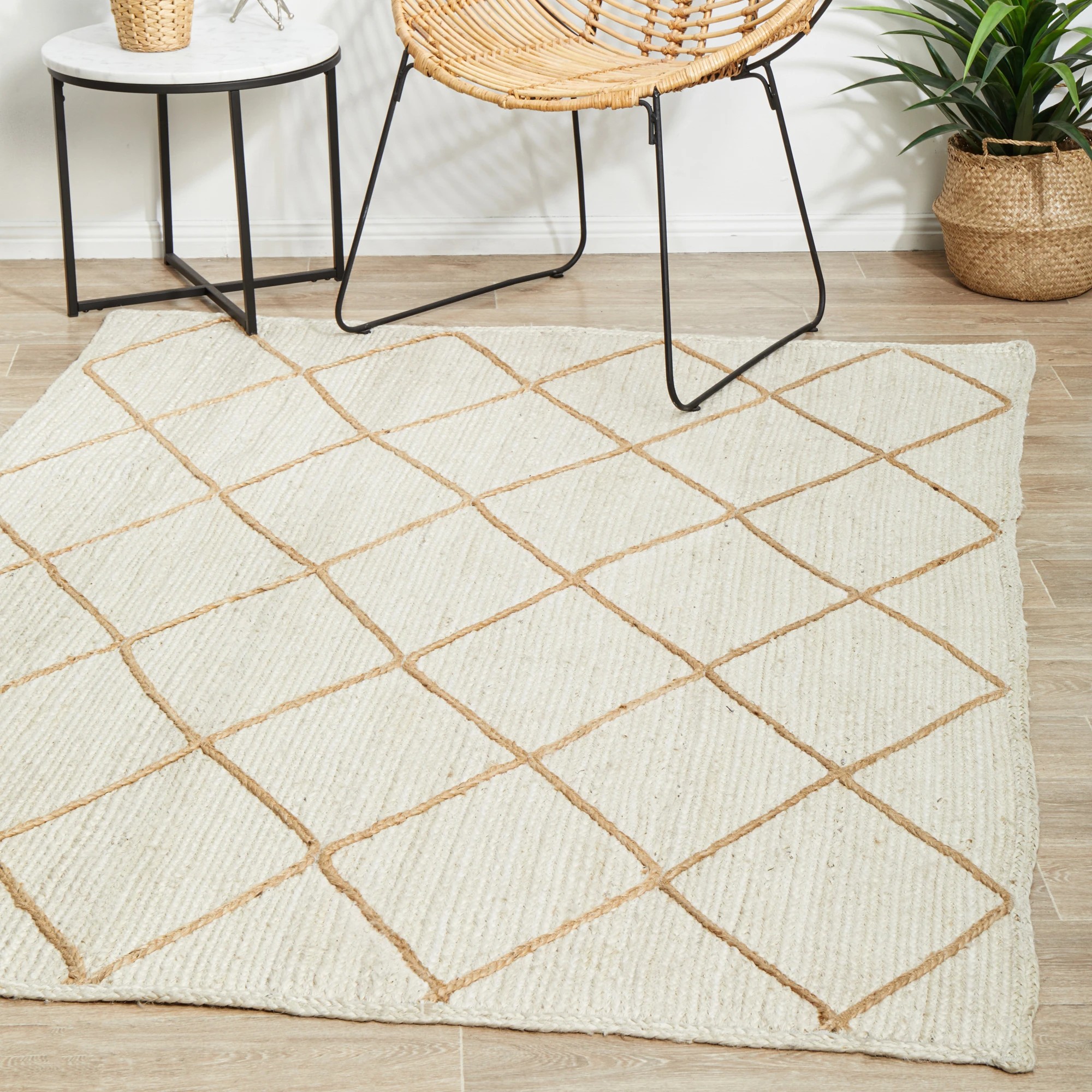3 Common Ground Rugs Drift 222 220x150cm - Medium Jute Rug - Natural, 3 of 8