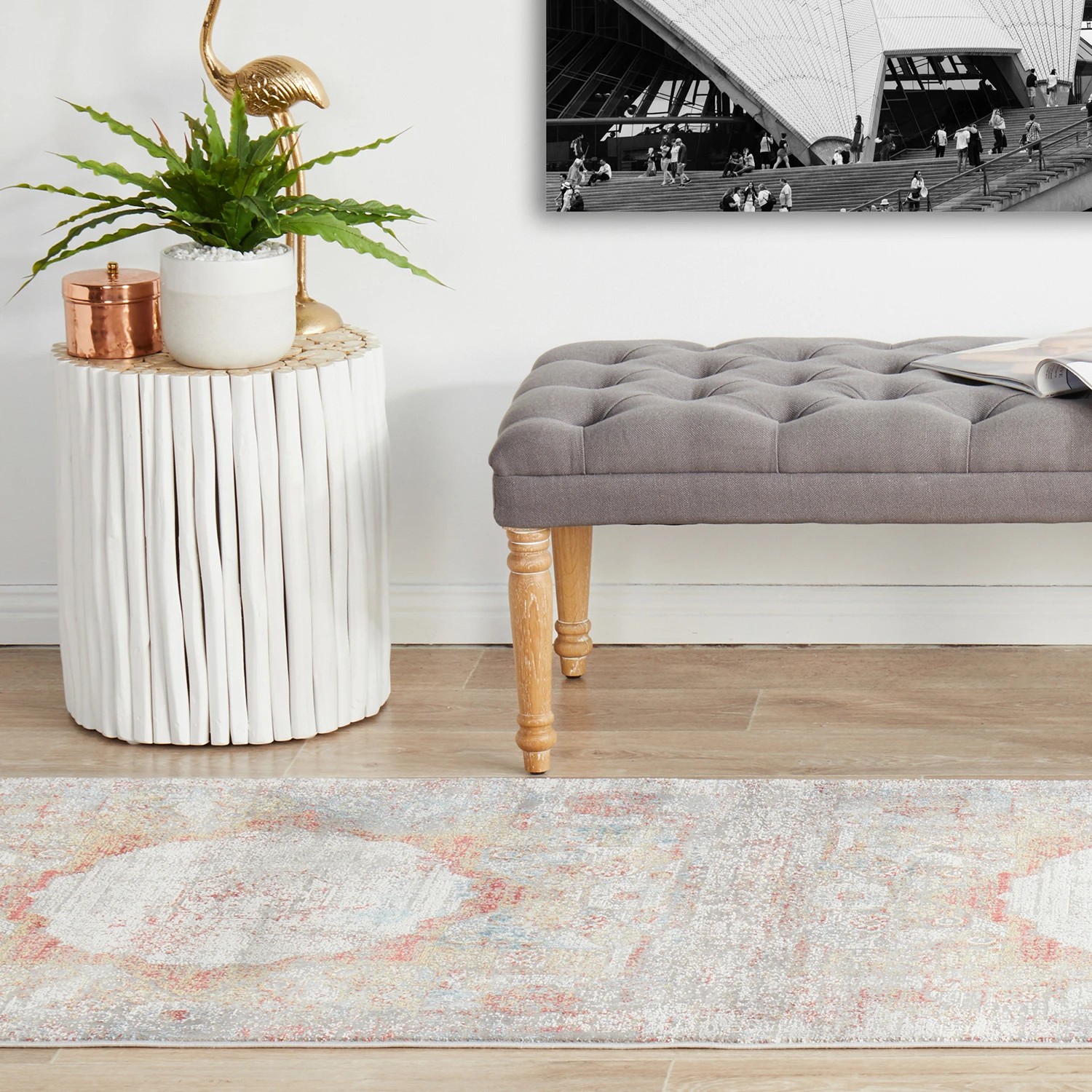 4 Common Ground Rugs Glimmers 103 300x80cm Runner - Medium Bamboo Silk Rug - Terra - Brown, 4 of 9