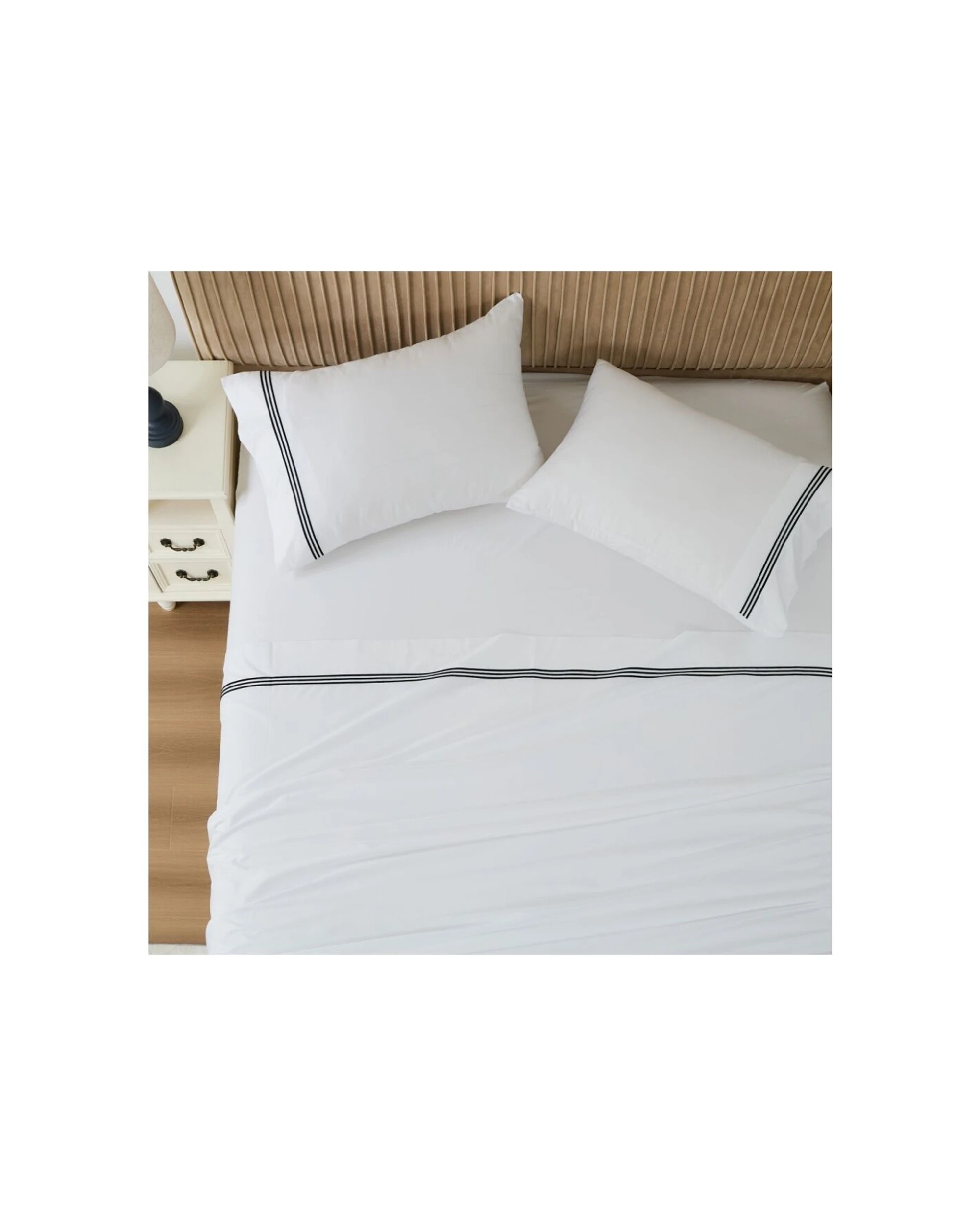 7 Grosvenor House 500TC Egyptian Cotton Hotel Embroidered Bed Bedding Sheet Set - Queen Bed - White, 7 of 8