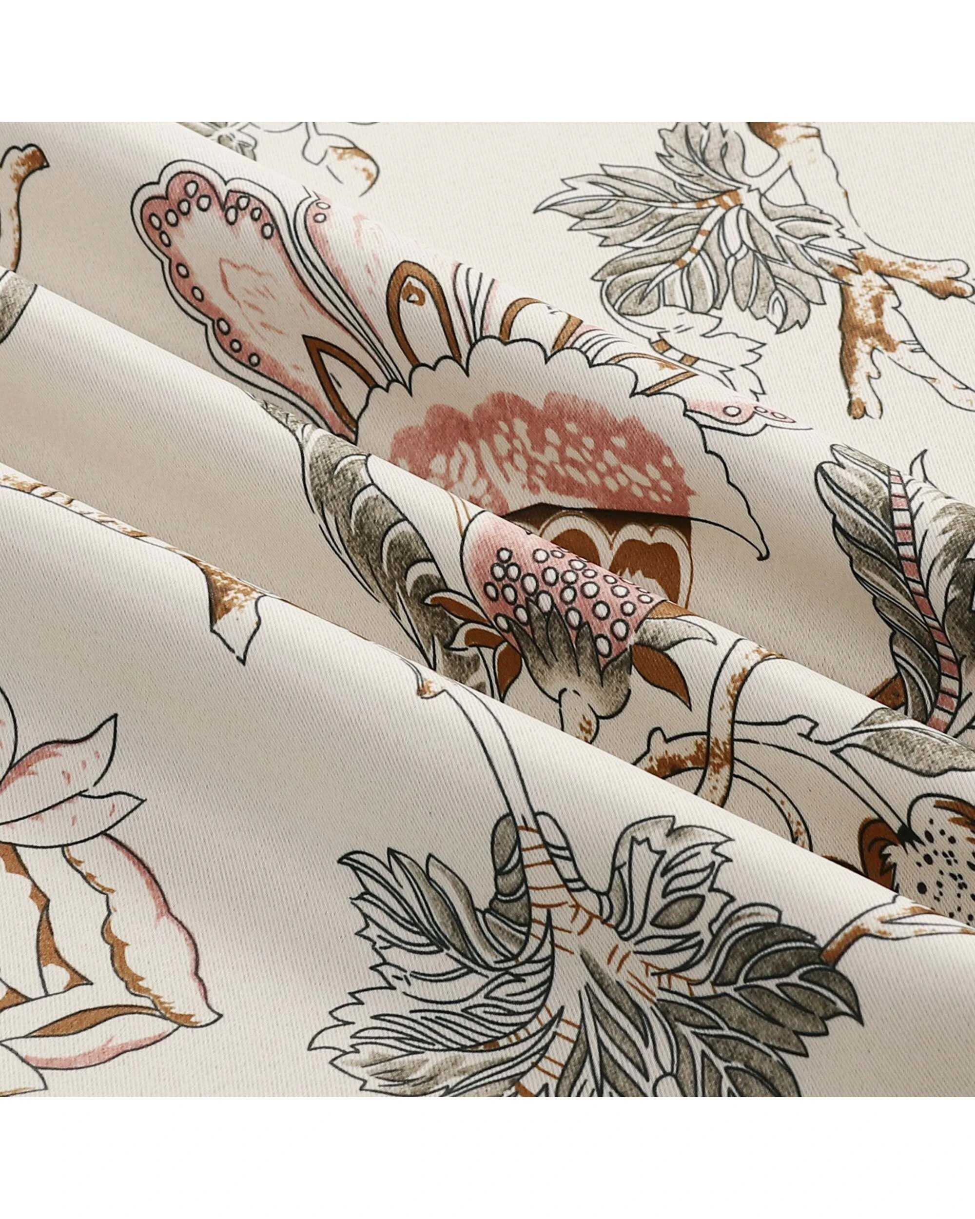 Smarcute Blockout Classic Floral Grommet Curtain - 2X 132x46cm - Multi ...