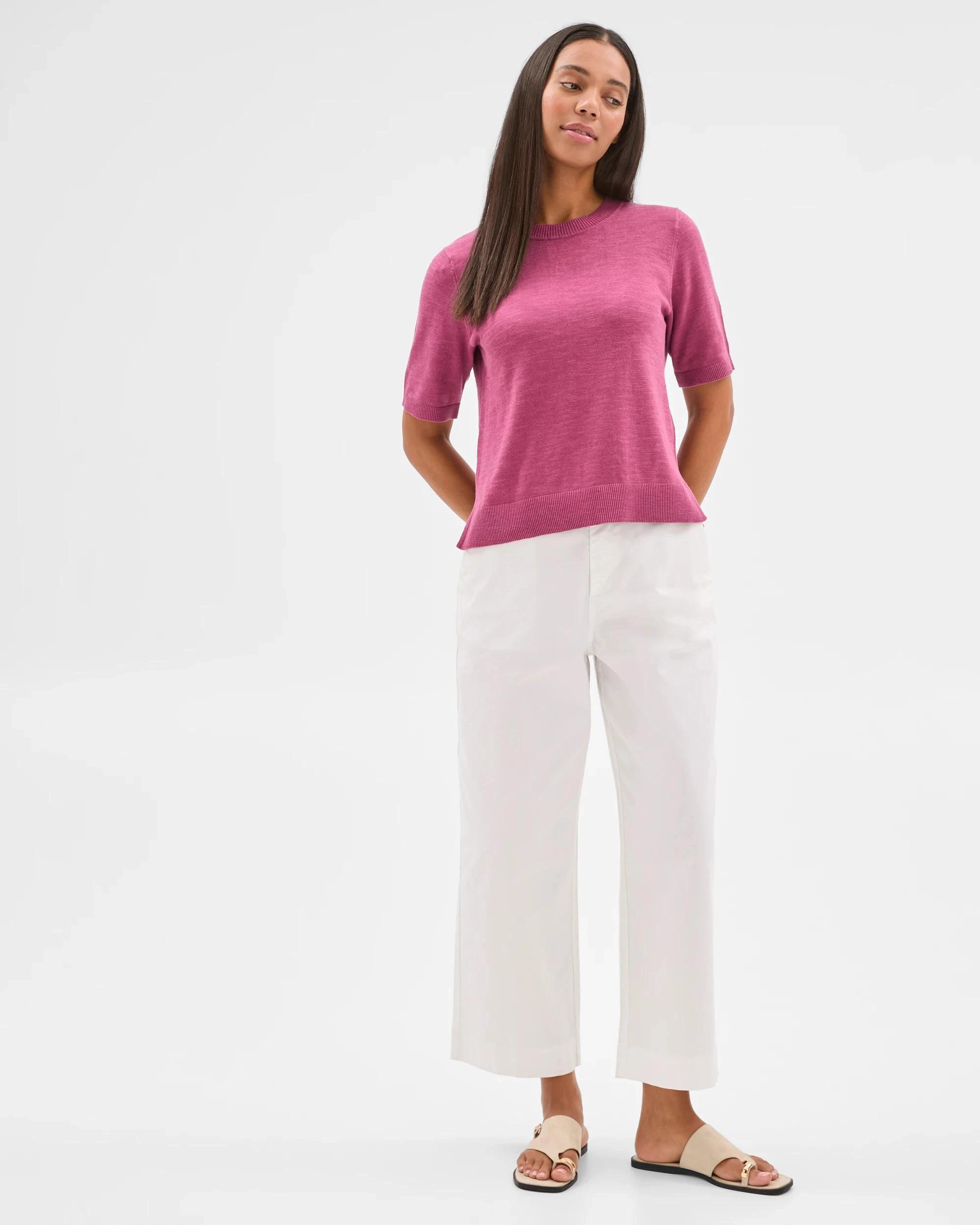 1 Target Australian Cotton/Linen Blend Knitted T-Shirt DAMSON, 1 of 7