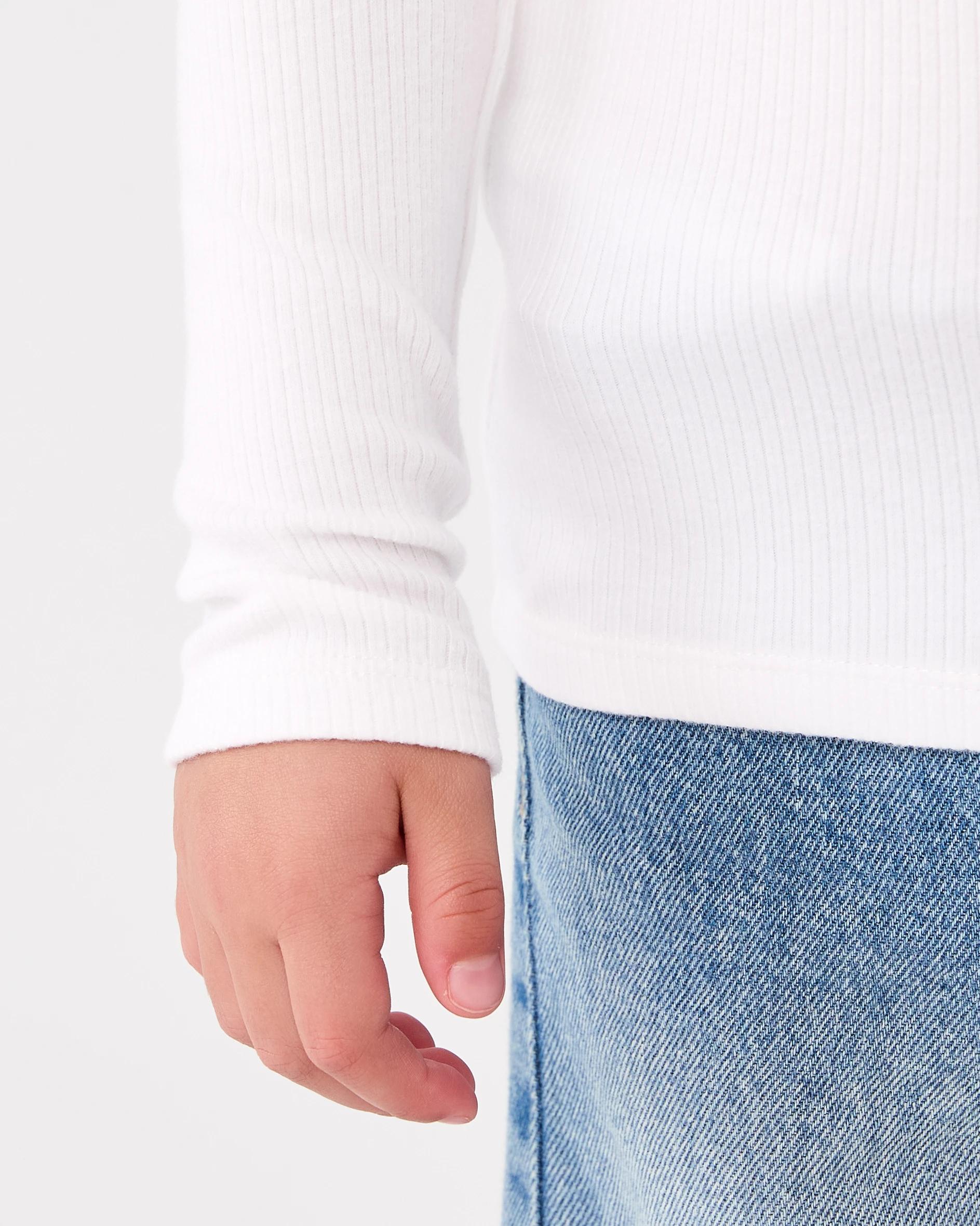 5 Long Sleeve Skivvy Top White, 5 of 7