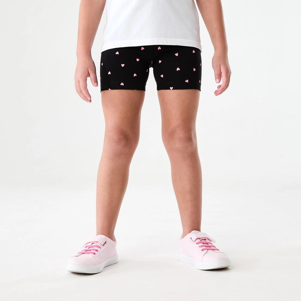 1 Printed Bike Shorts SKIPPING HEARTS BLACK, 1 of 5