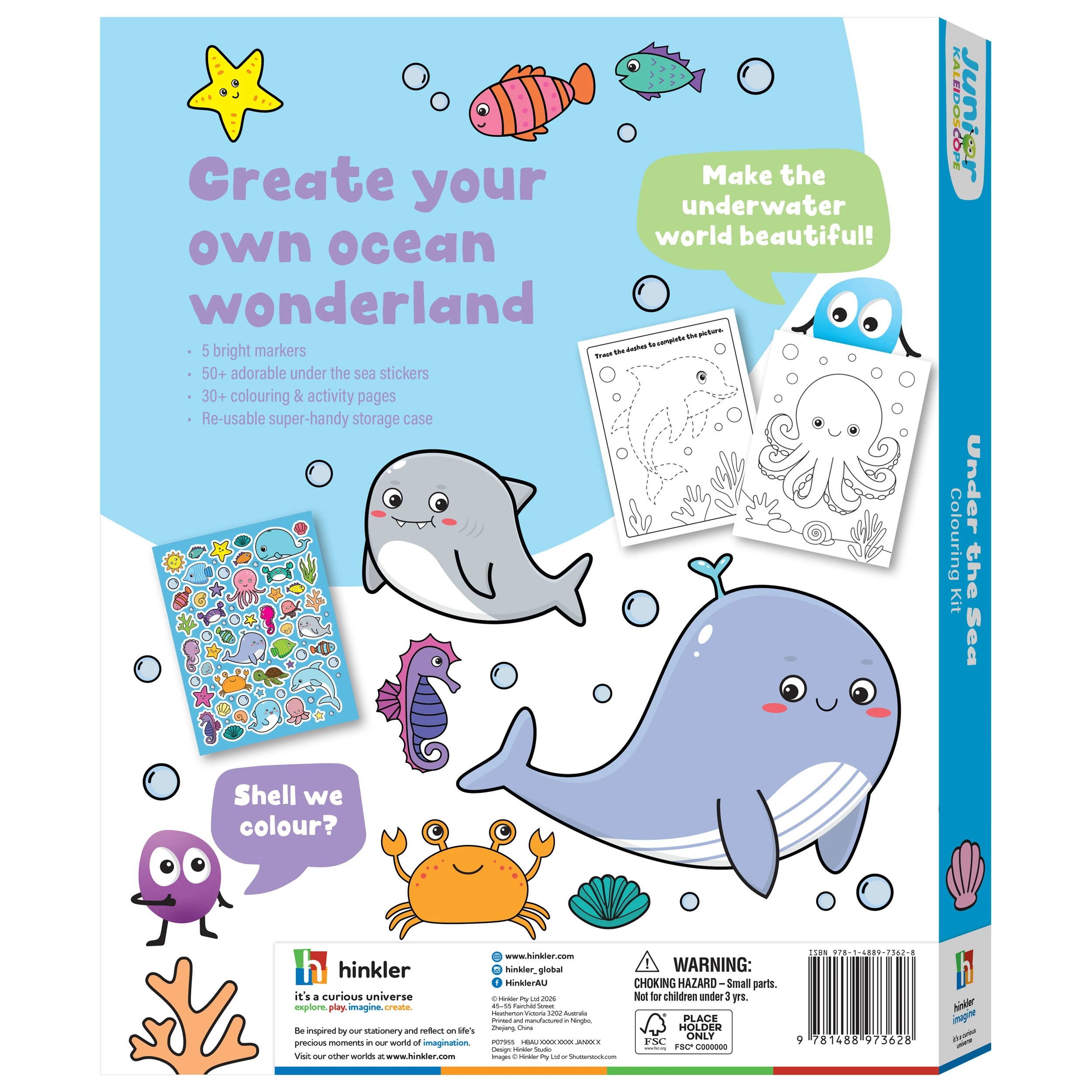 2 Junior Kaleidoscope Under the Sea Colouring Kit - Book, 2 of 5