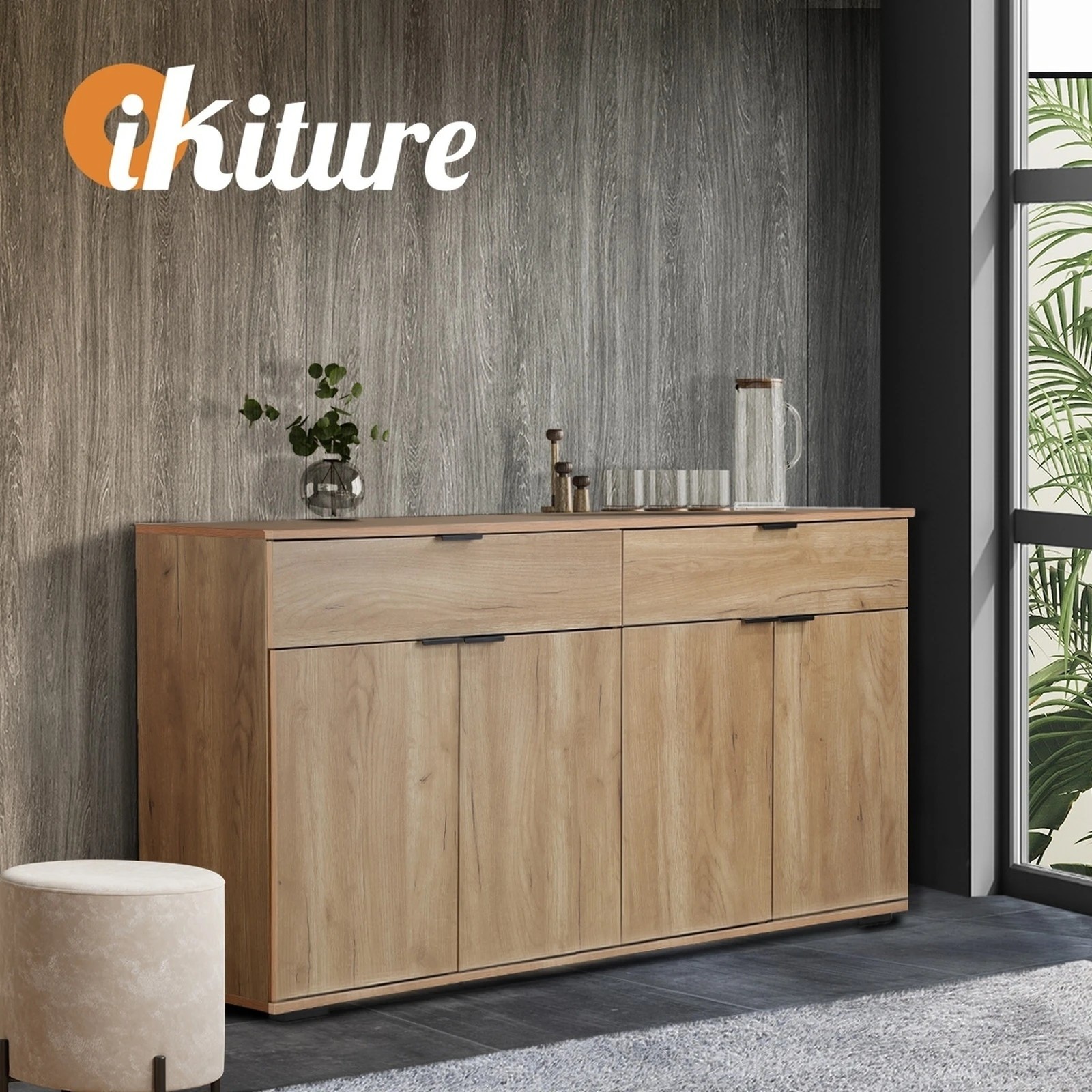 5 Oikiture Sideboard Buffet High Gloss
 - Natural, 5 of 10