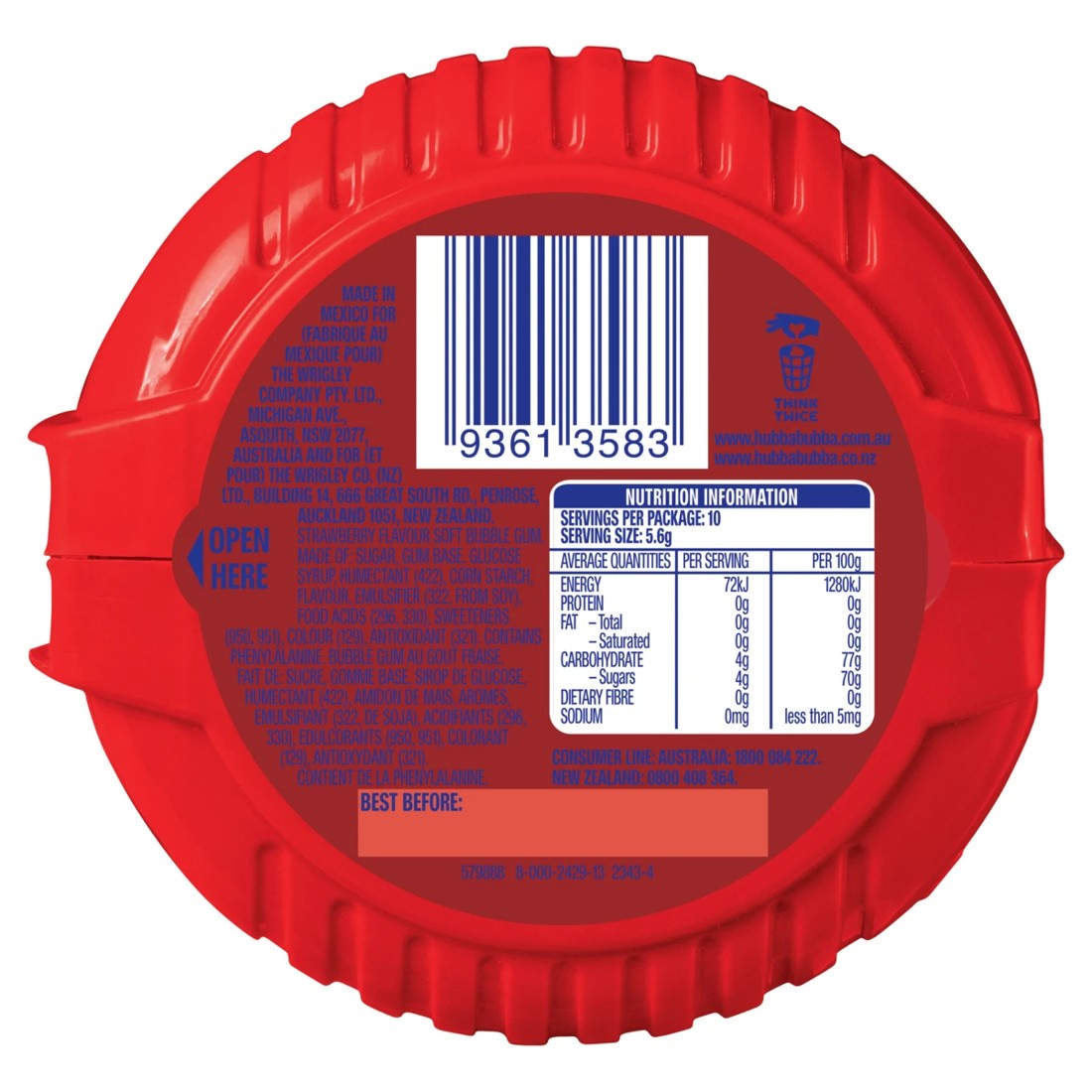 3 Hubba Bubba Gum Tape Strawberry 56g, 3 of 3