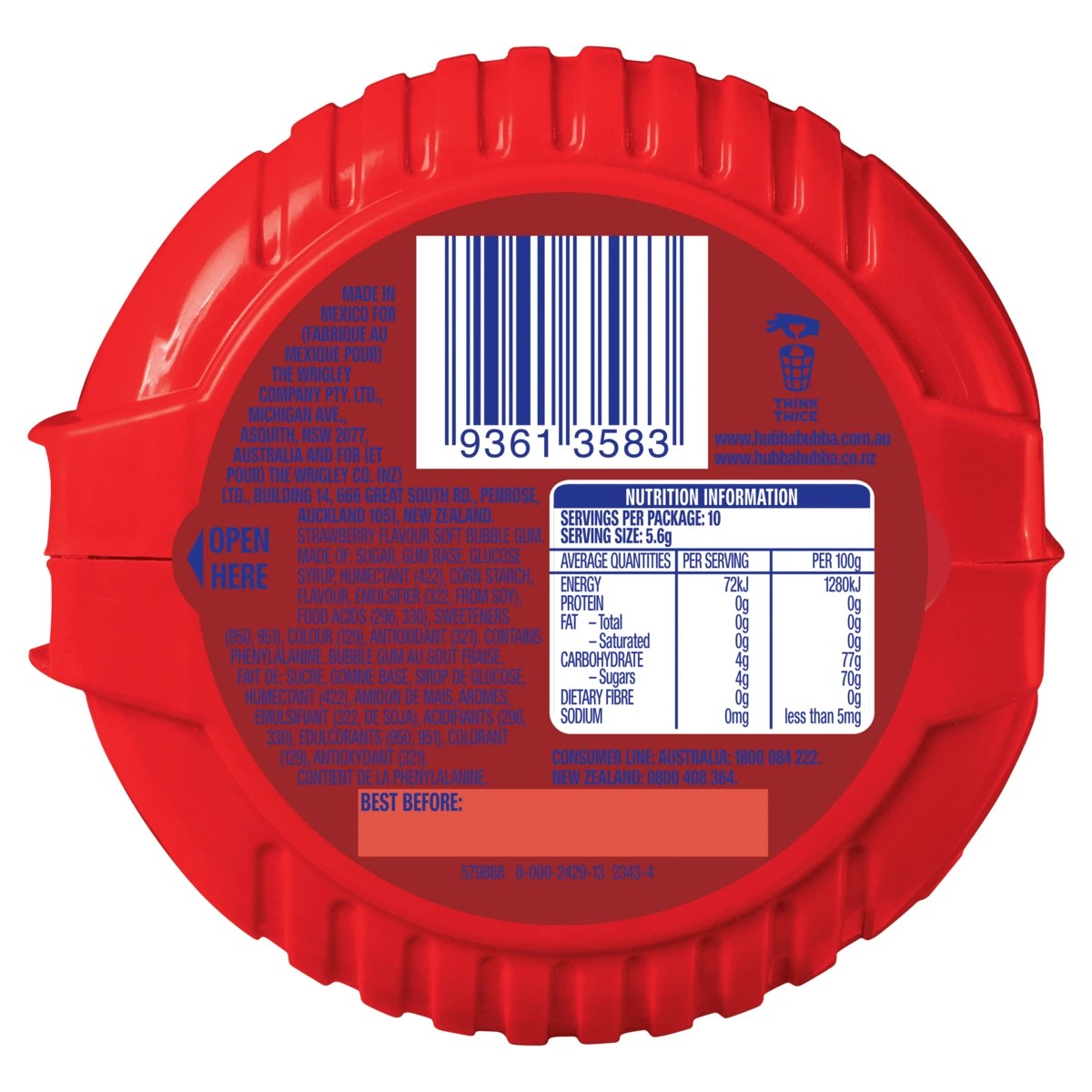 3 Hubba Bubba Gum Tape Strawberry 56g, 3 of 3