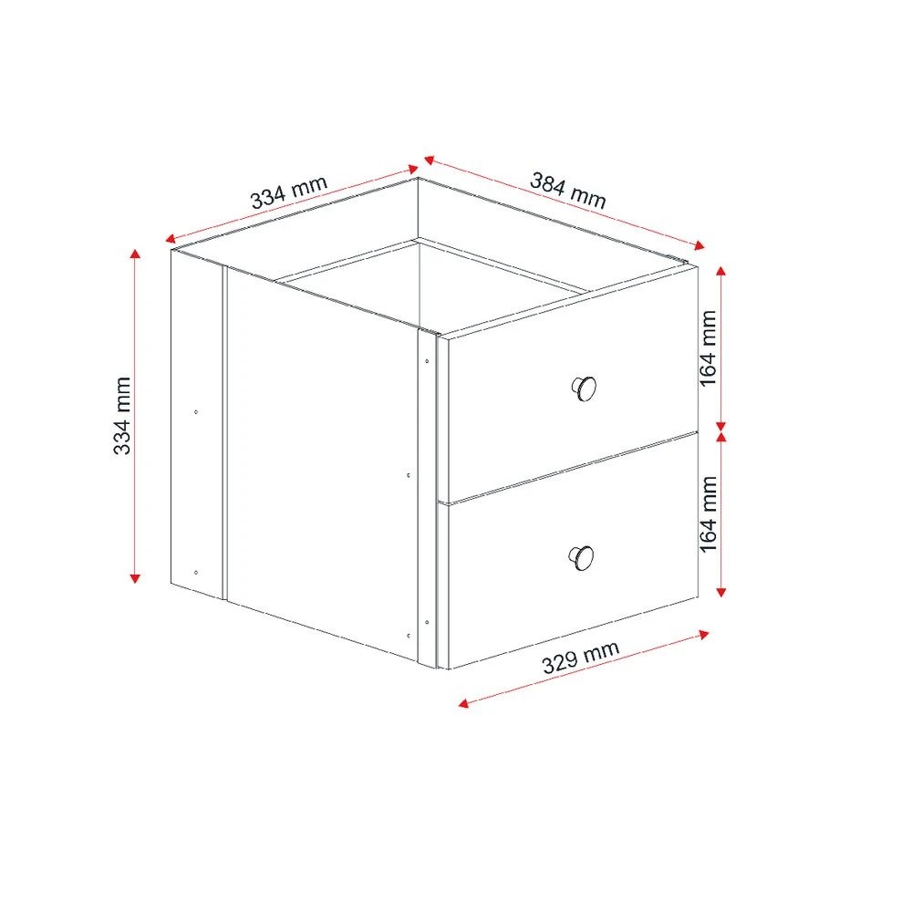 2 Horsen Cube Insert With 2 Drawers White Home Storage Containers, 2 of 4